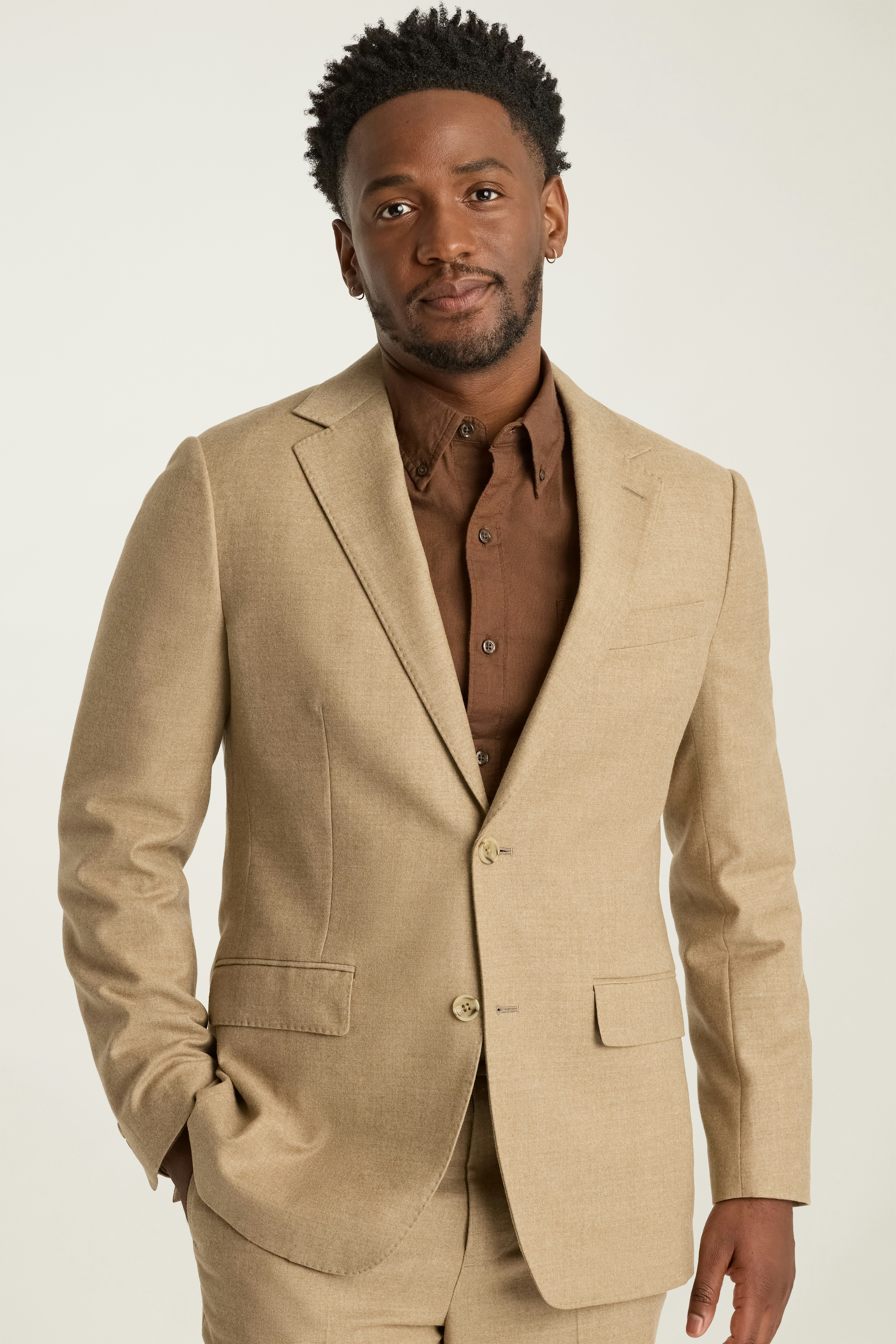 Jetsetter Italian Brushed Wool Blazer sand