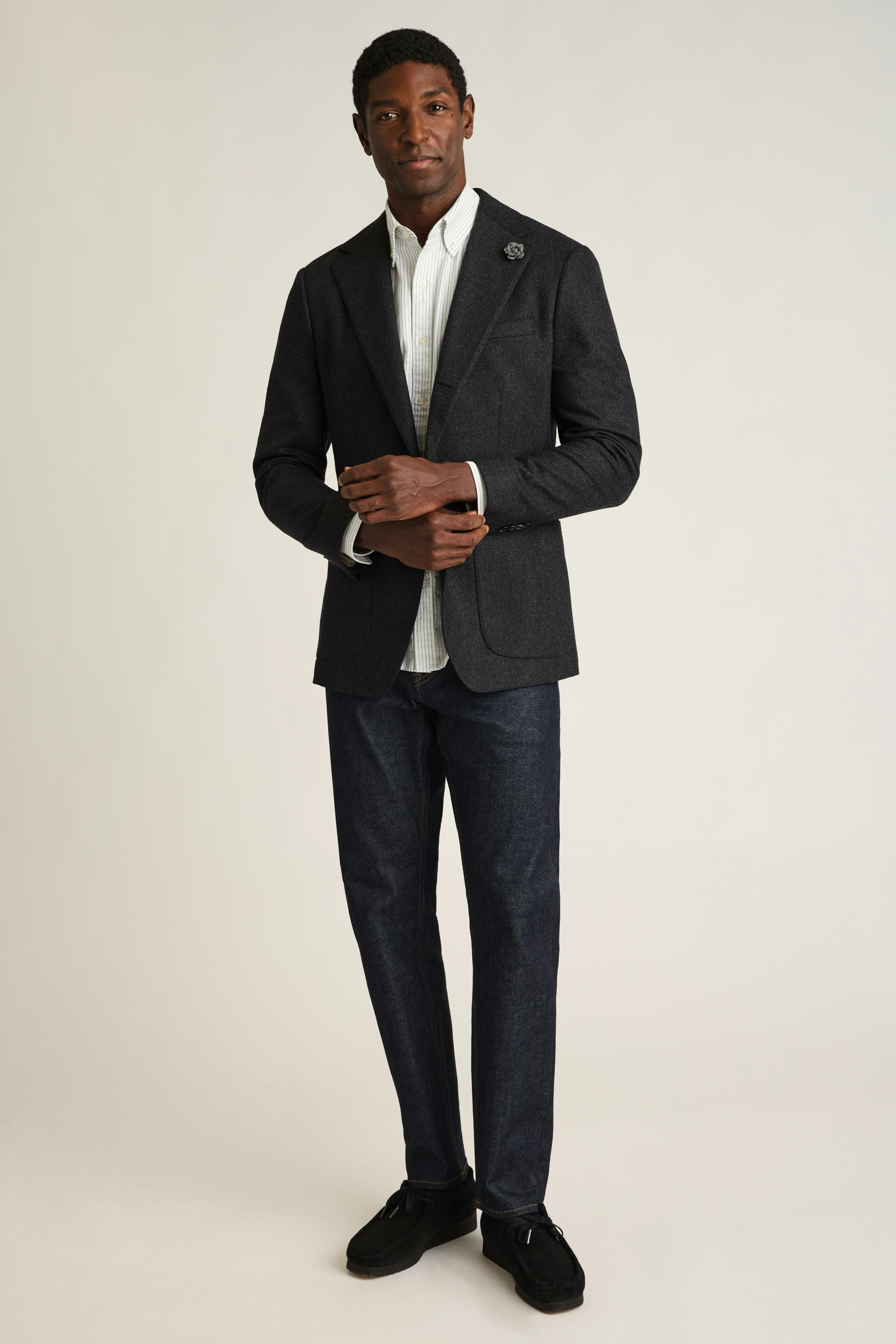 Galloway Wool Cashmere Blazer charcoal