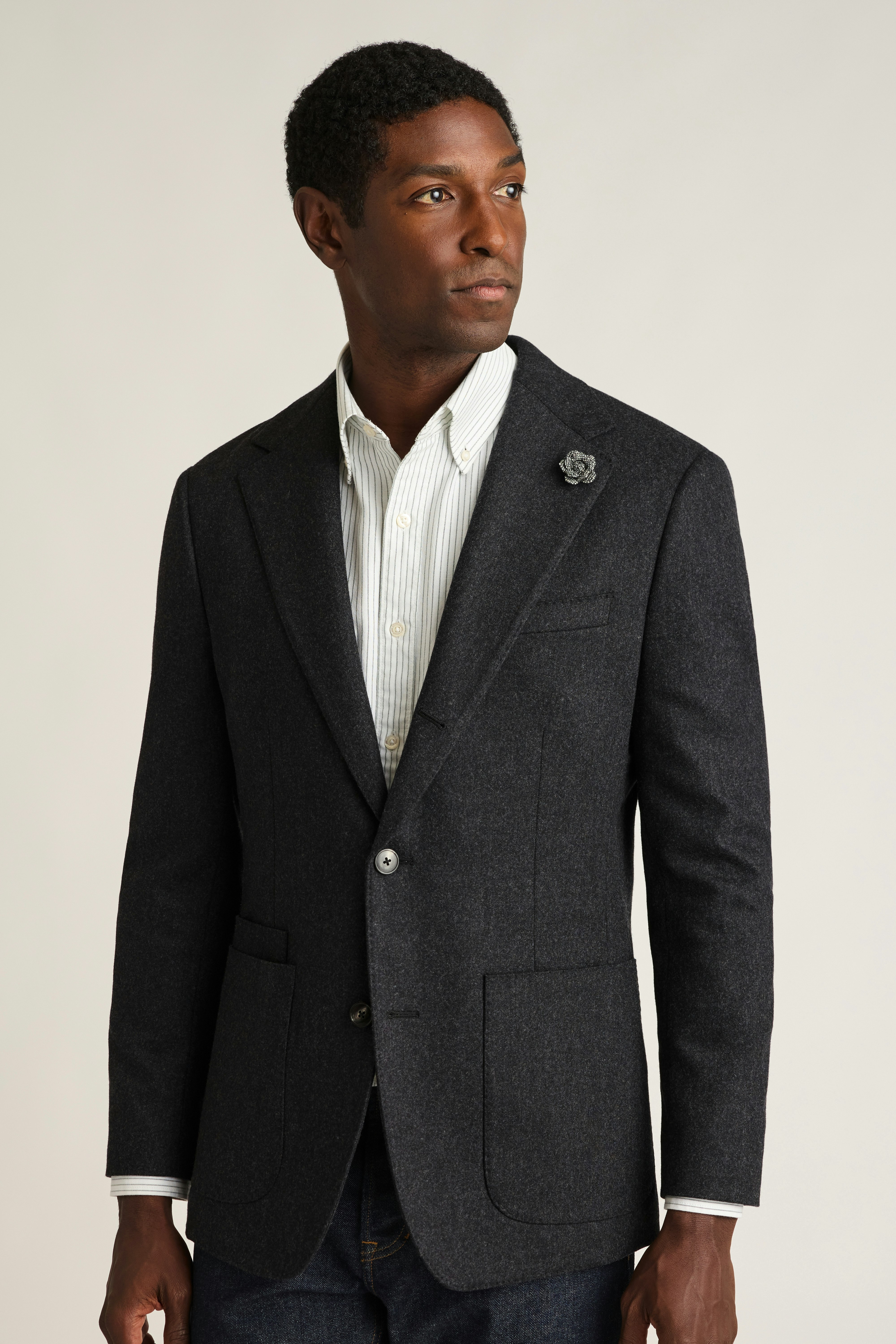 Galloway Wool Cashmere Blazer charcoal