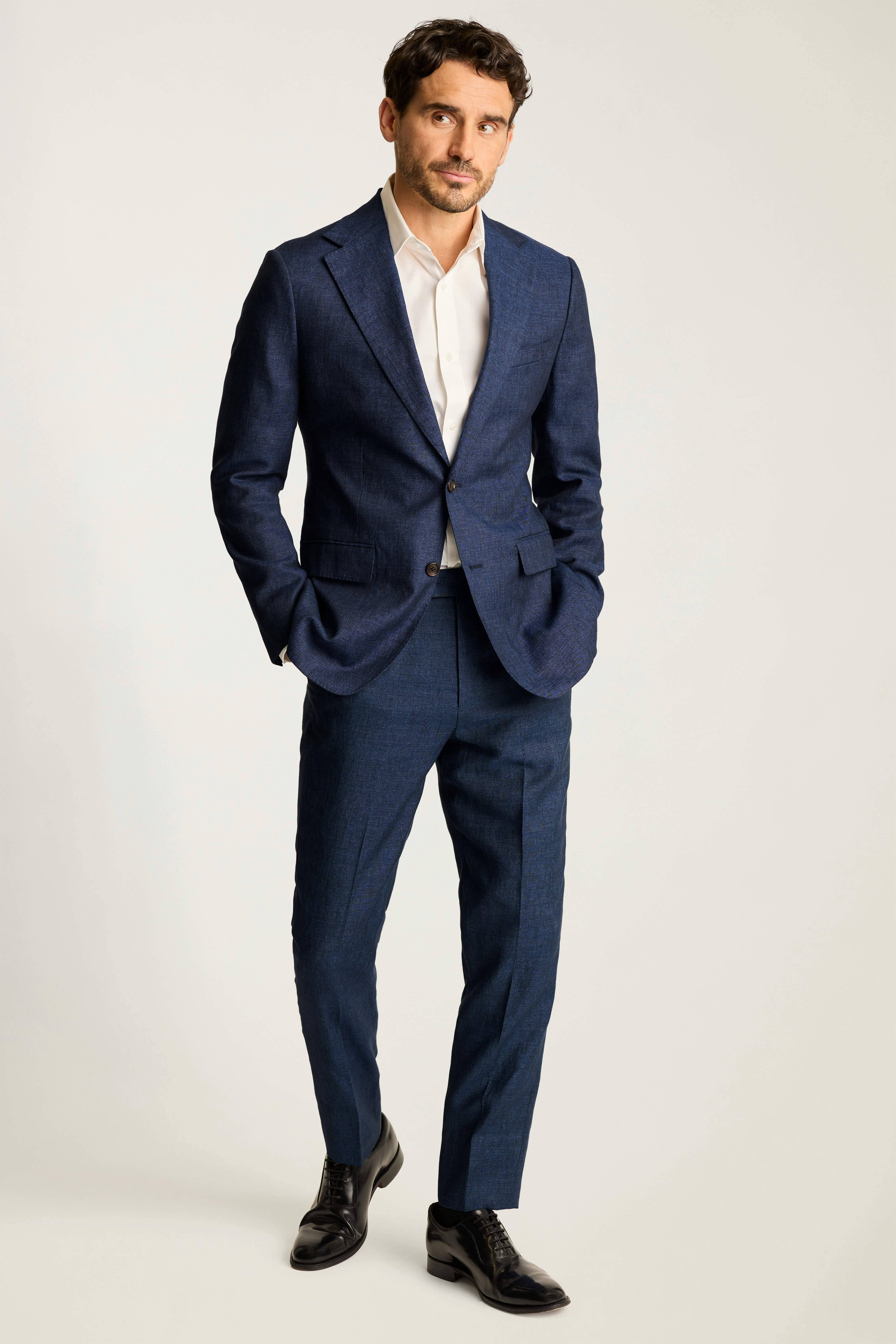 Jetsetter Italian Linen Blazer dark navy
