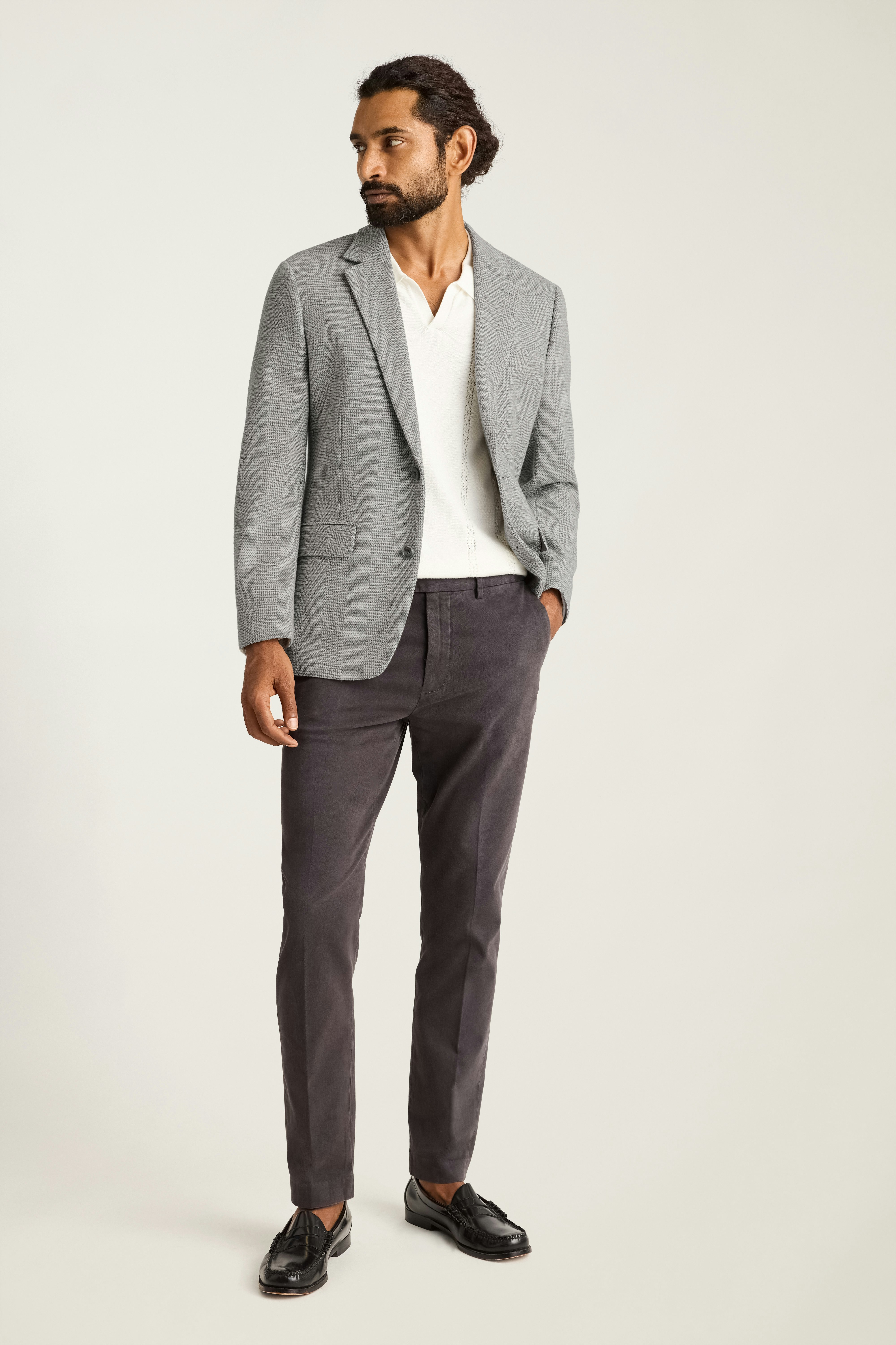 Jetsetter Knit Blazer light grey glen check