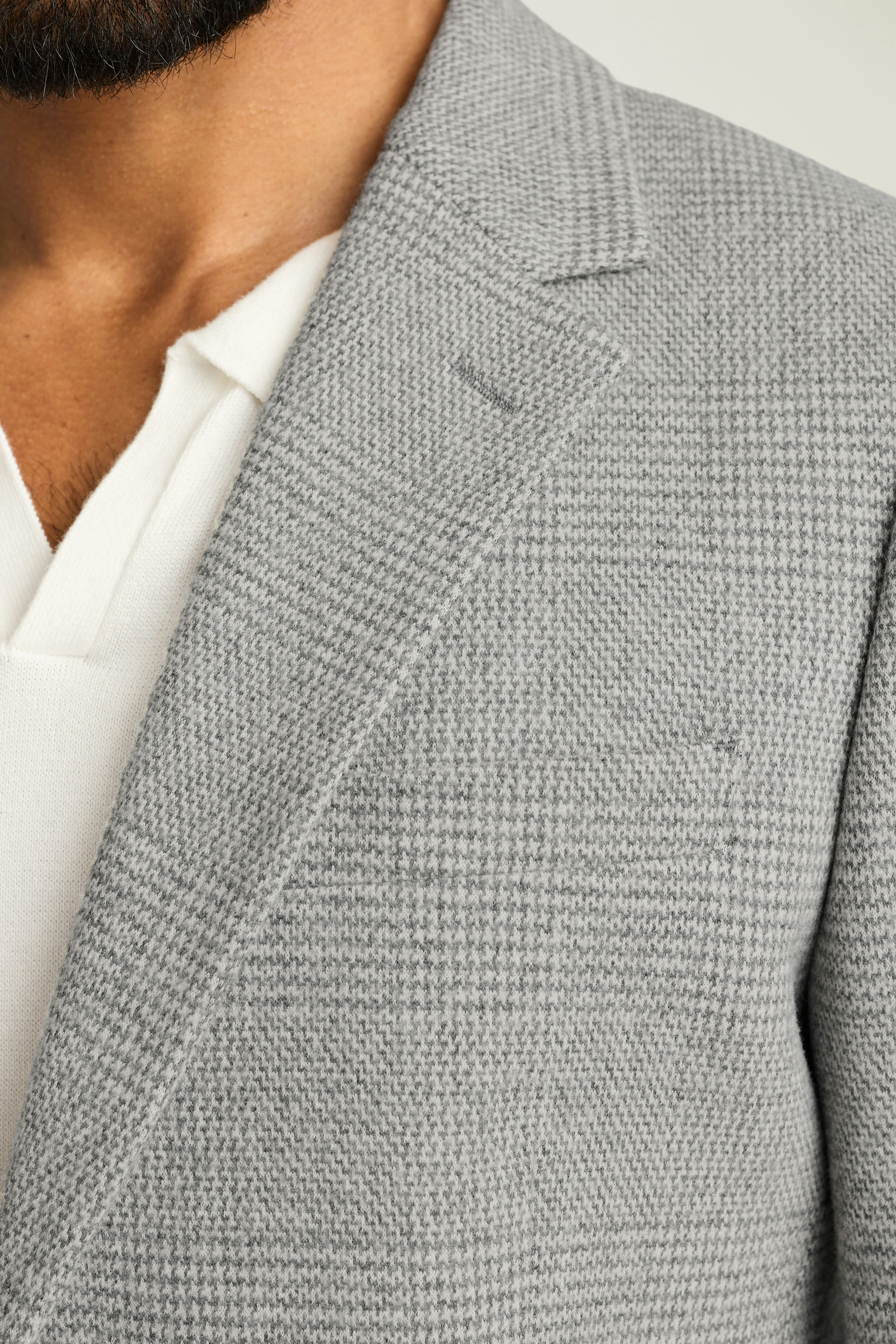 Jetsetter Knit Blazer light grey glen check