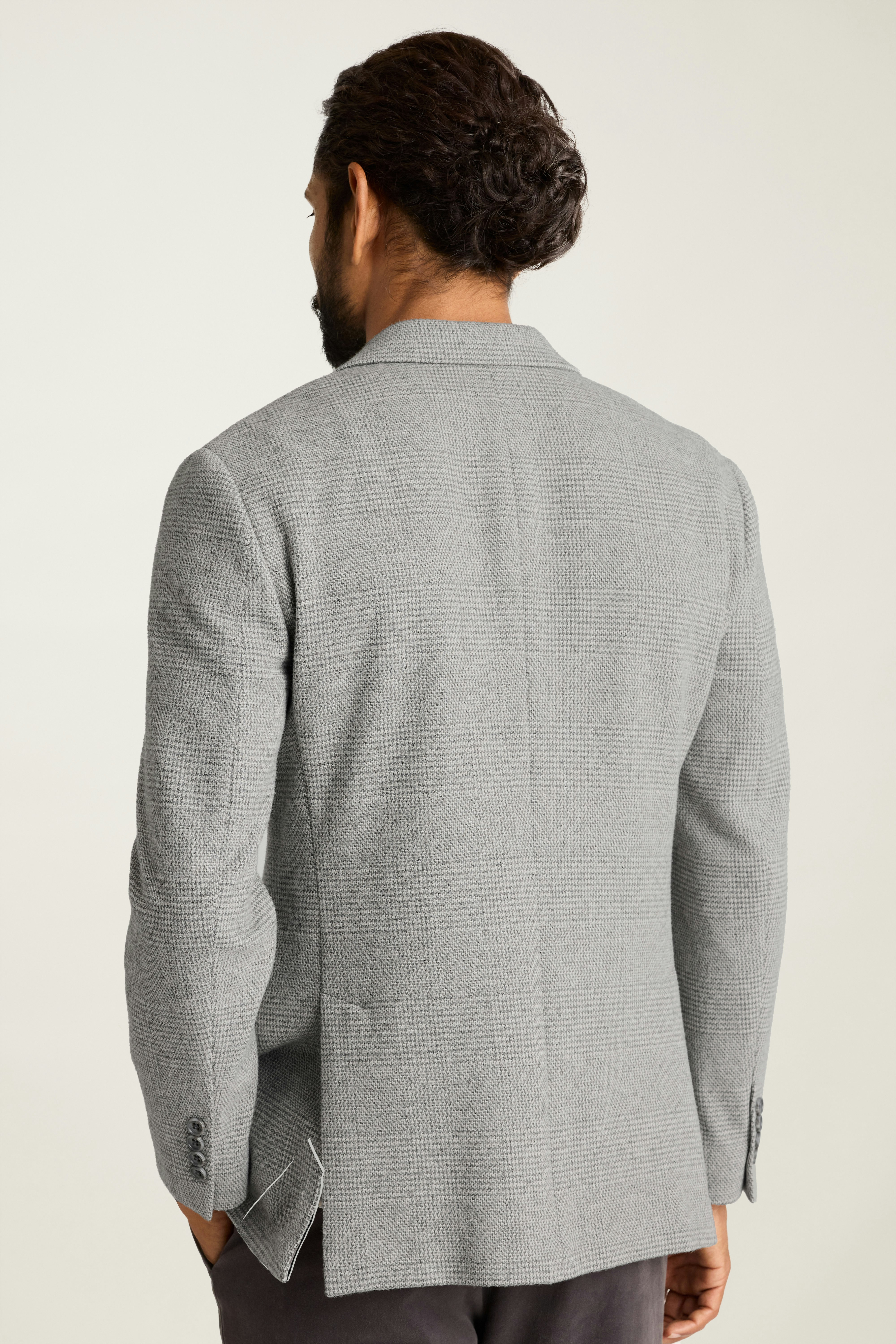 Jetsetter Knit Blazer light grey glen check