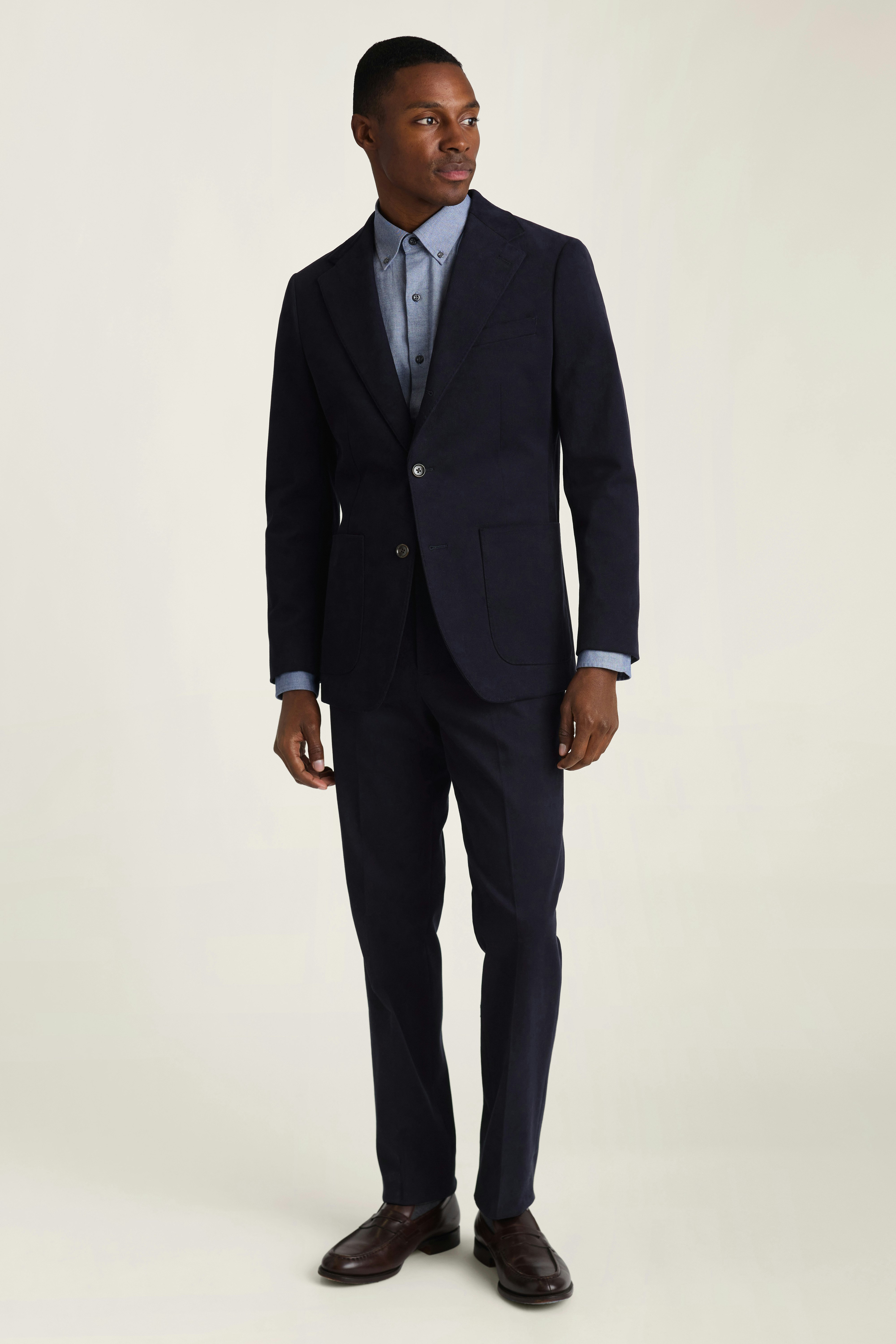 Jetsetter Italian Brushed Cotton Blazer dark navy blue