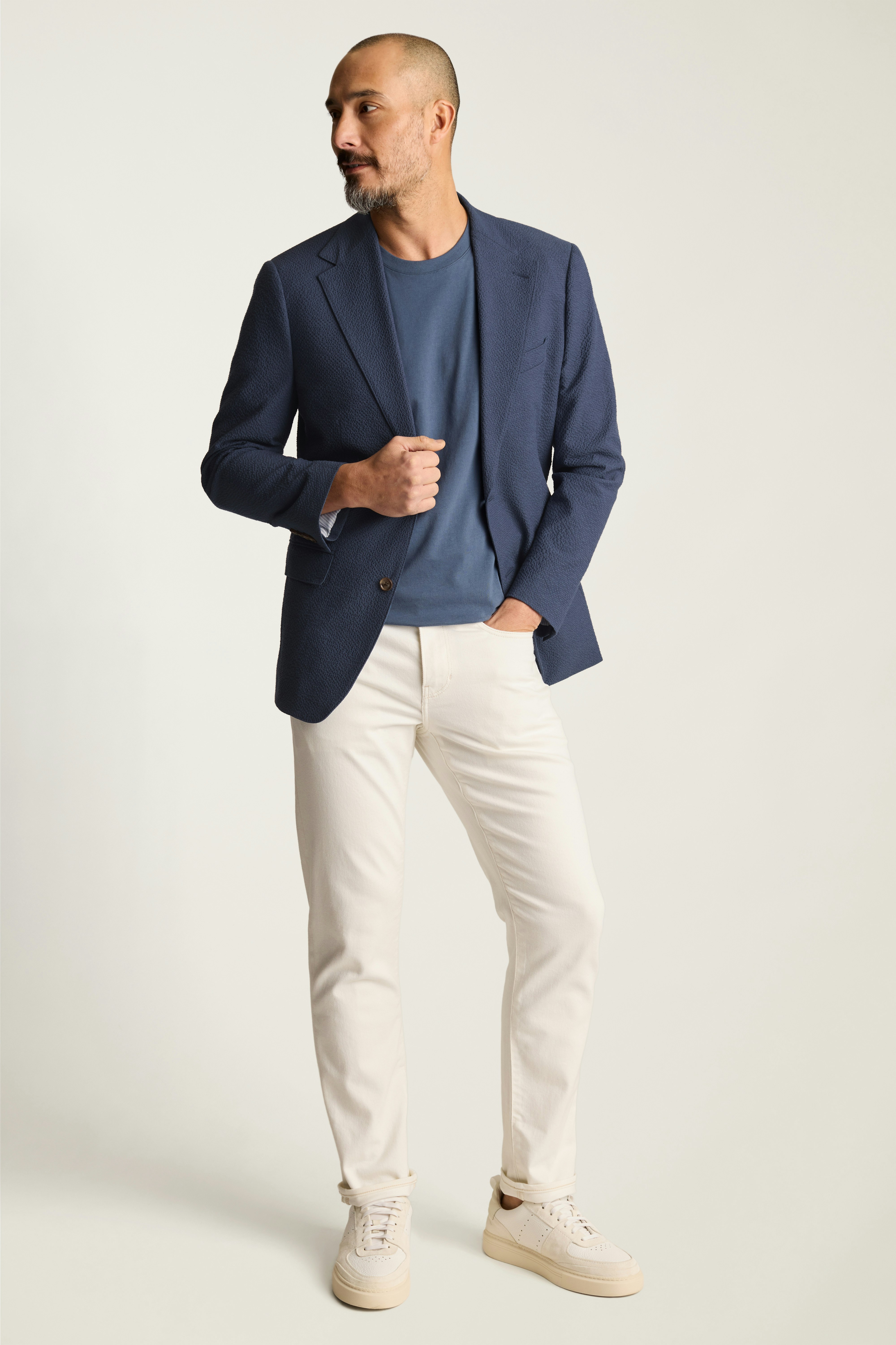 Jetsetter Italian Seersucker Blazer light navy seersucker