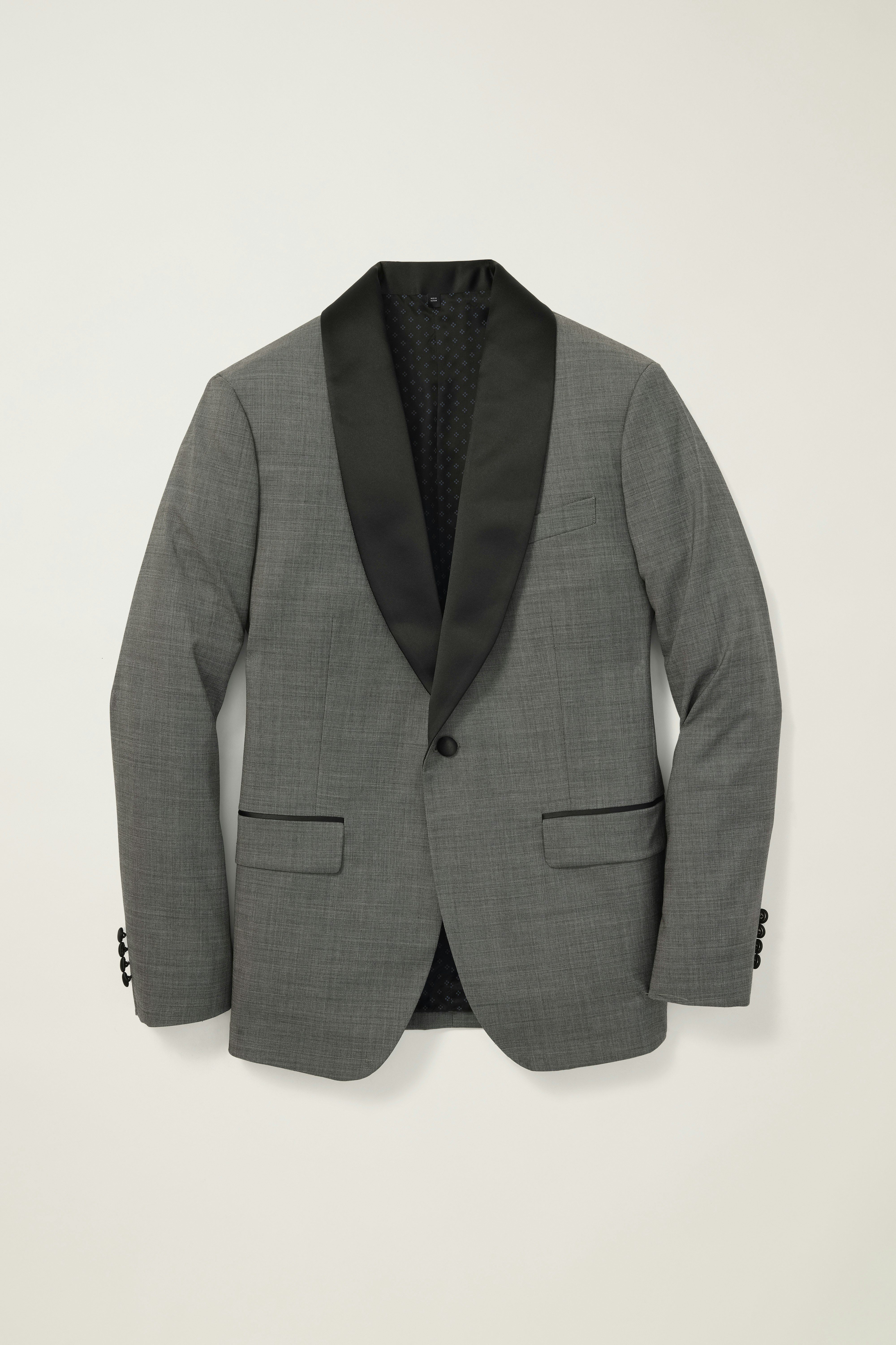 Shawl Collar Tuxedo Jacket grey sharkskin