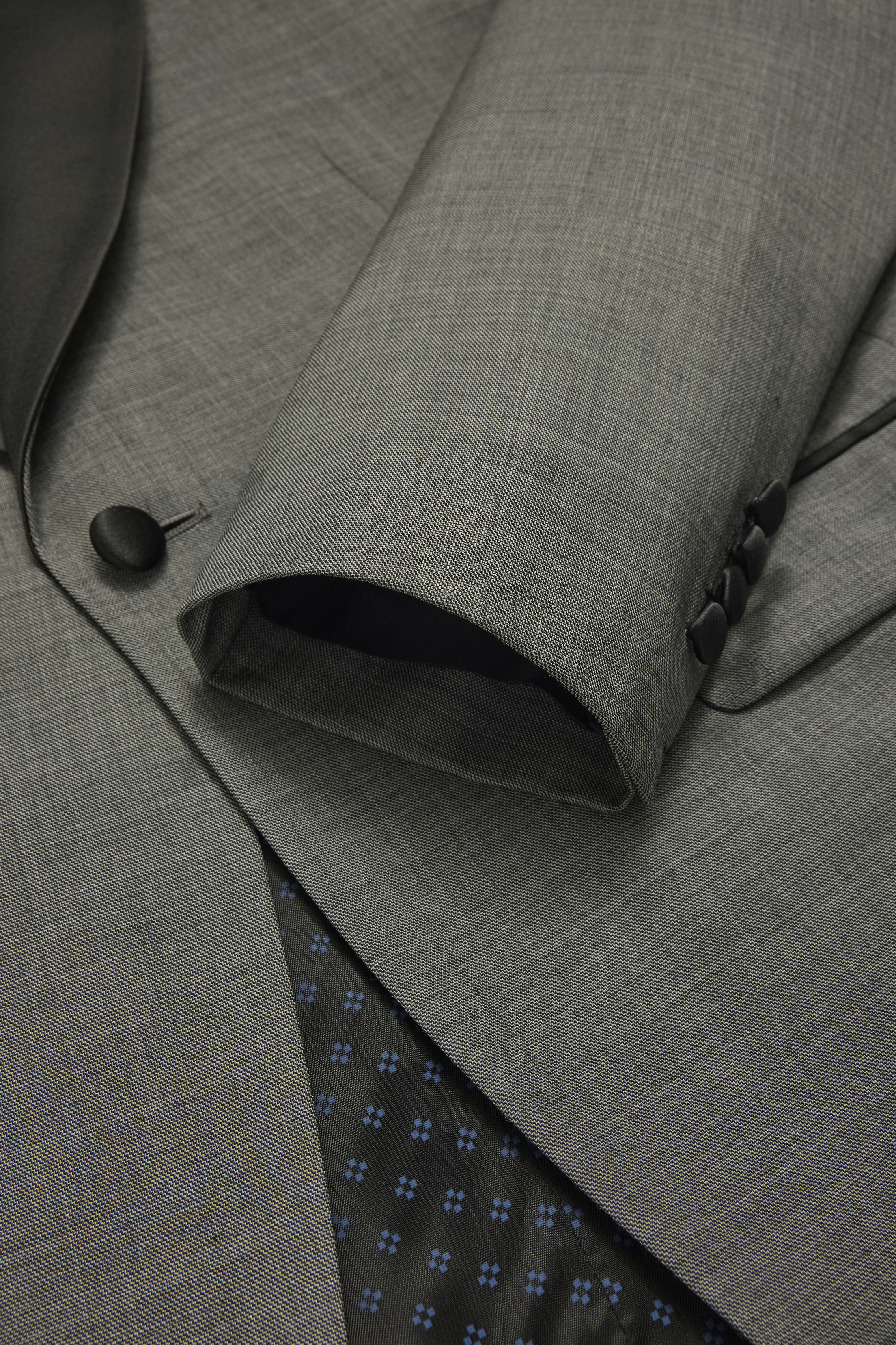 Shawl Collar Tuxedo Jacket grey sharkskin