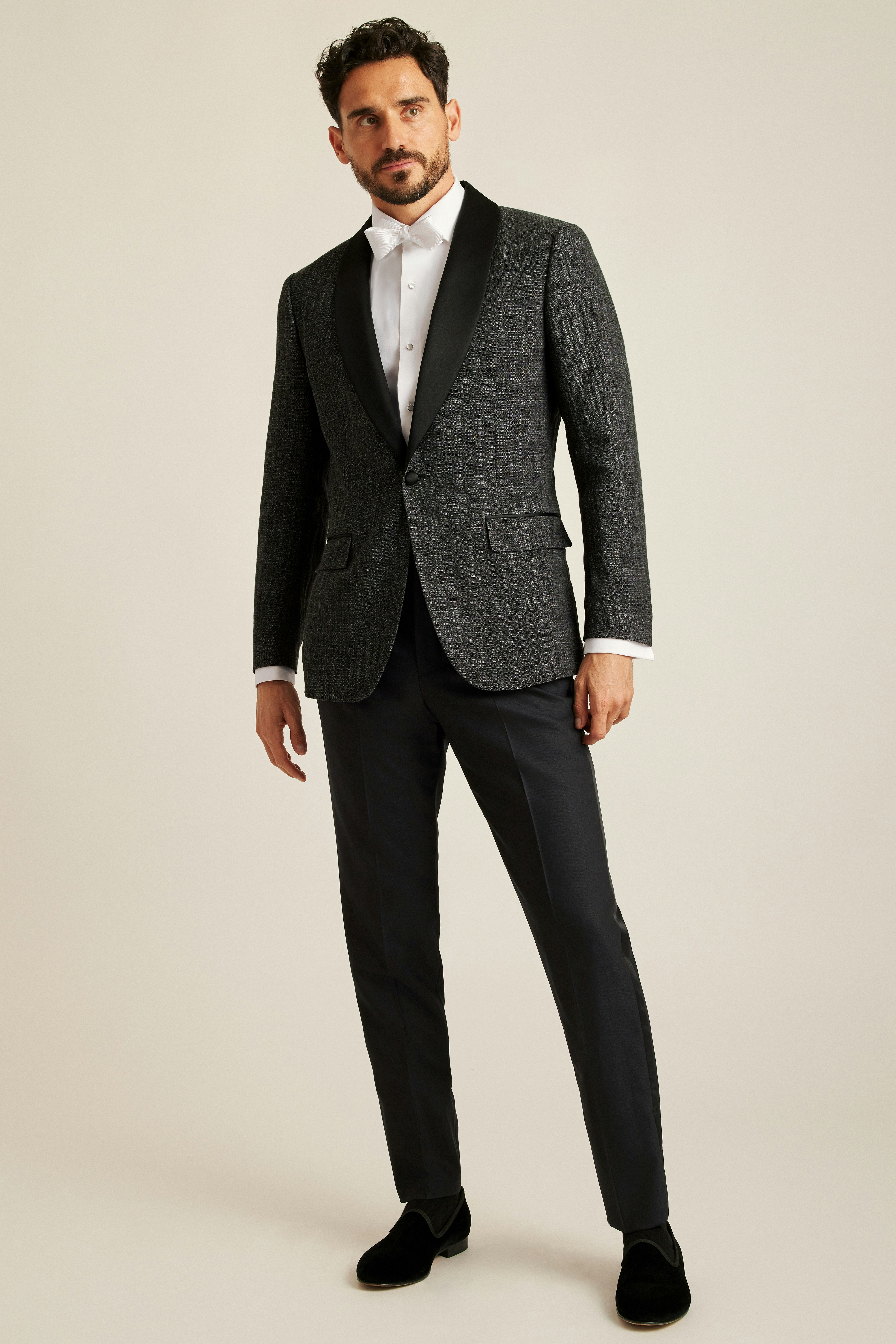 Italian Linen Tuxedo Jacket charcoal