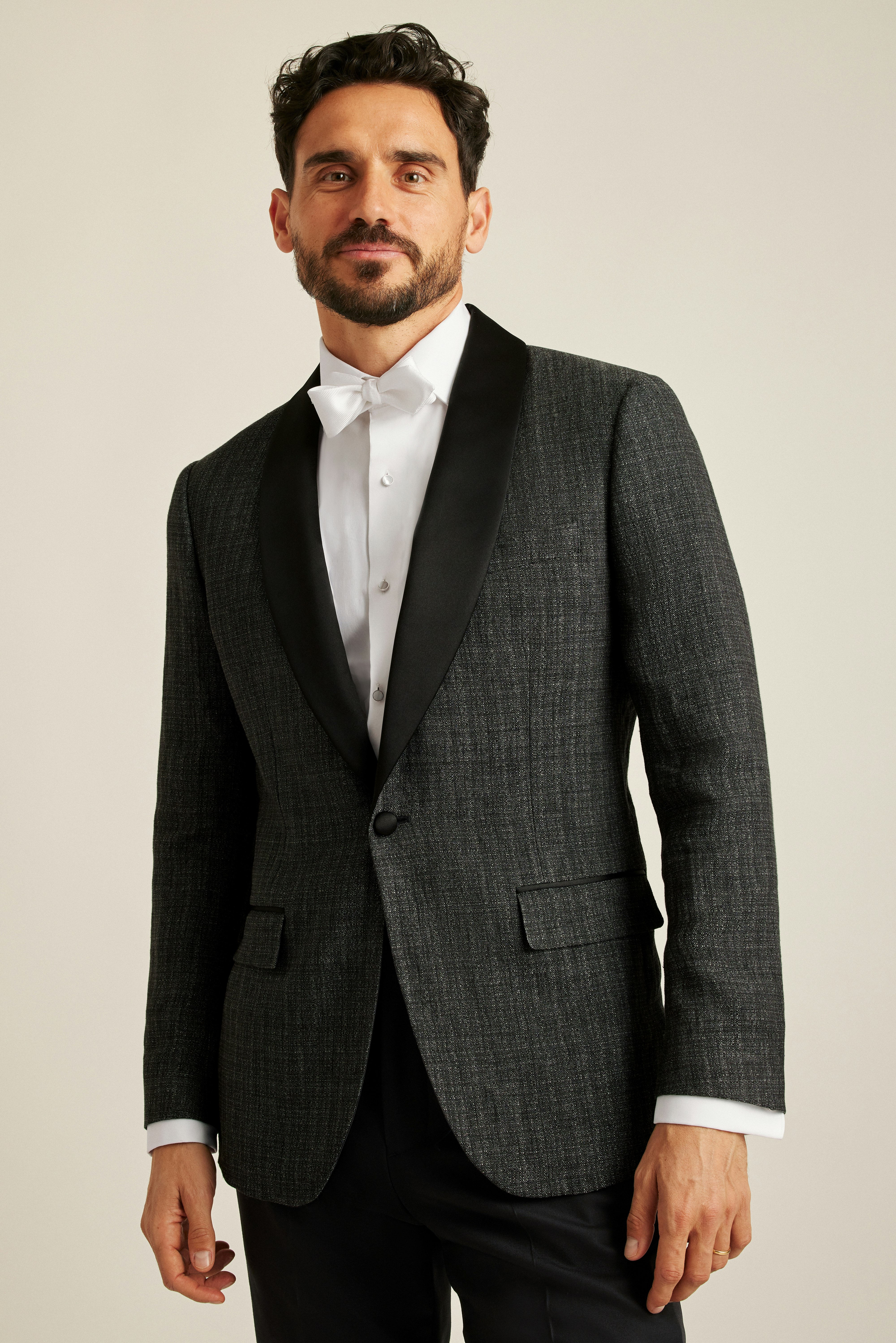 Italian Linen Tuxedo Jacket charcoal