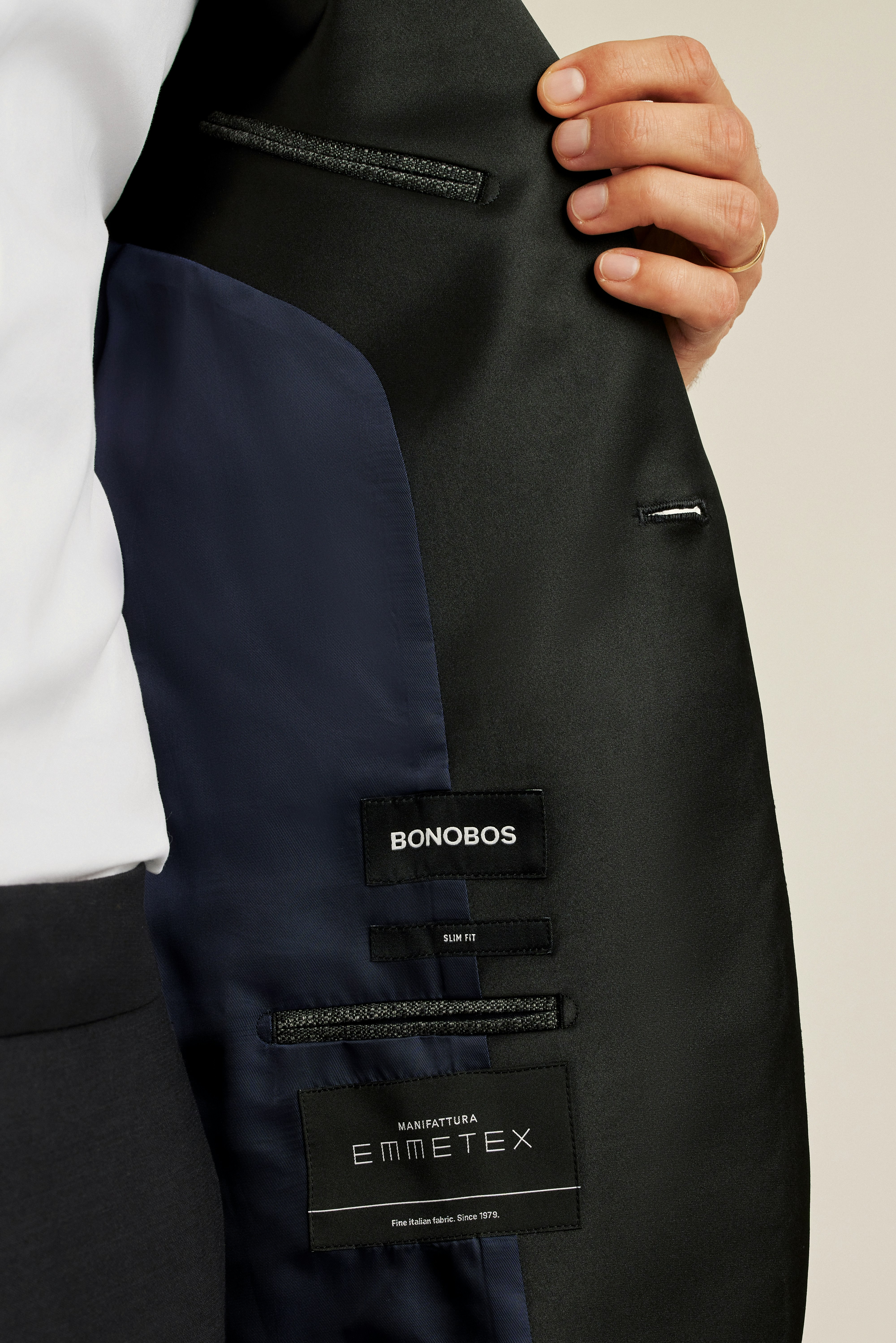 Italian Linen Tuxedo Jacket charcoal