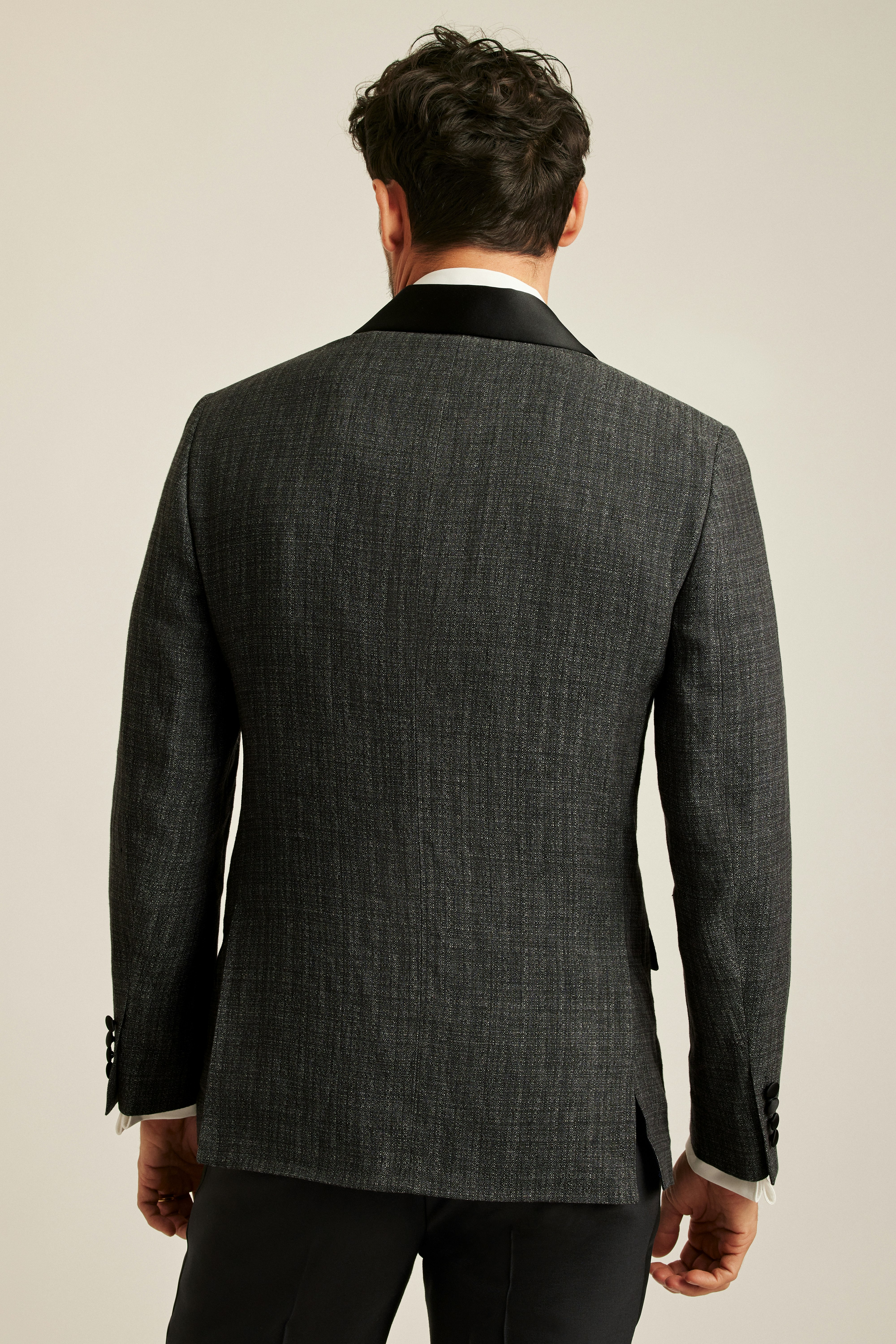 Italian Linen Tuxedo Jacket charcoal