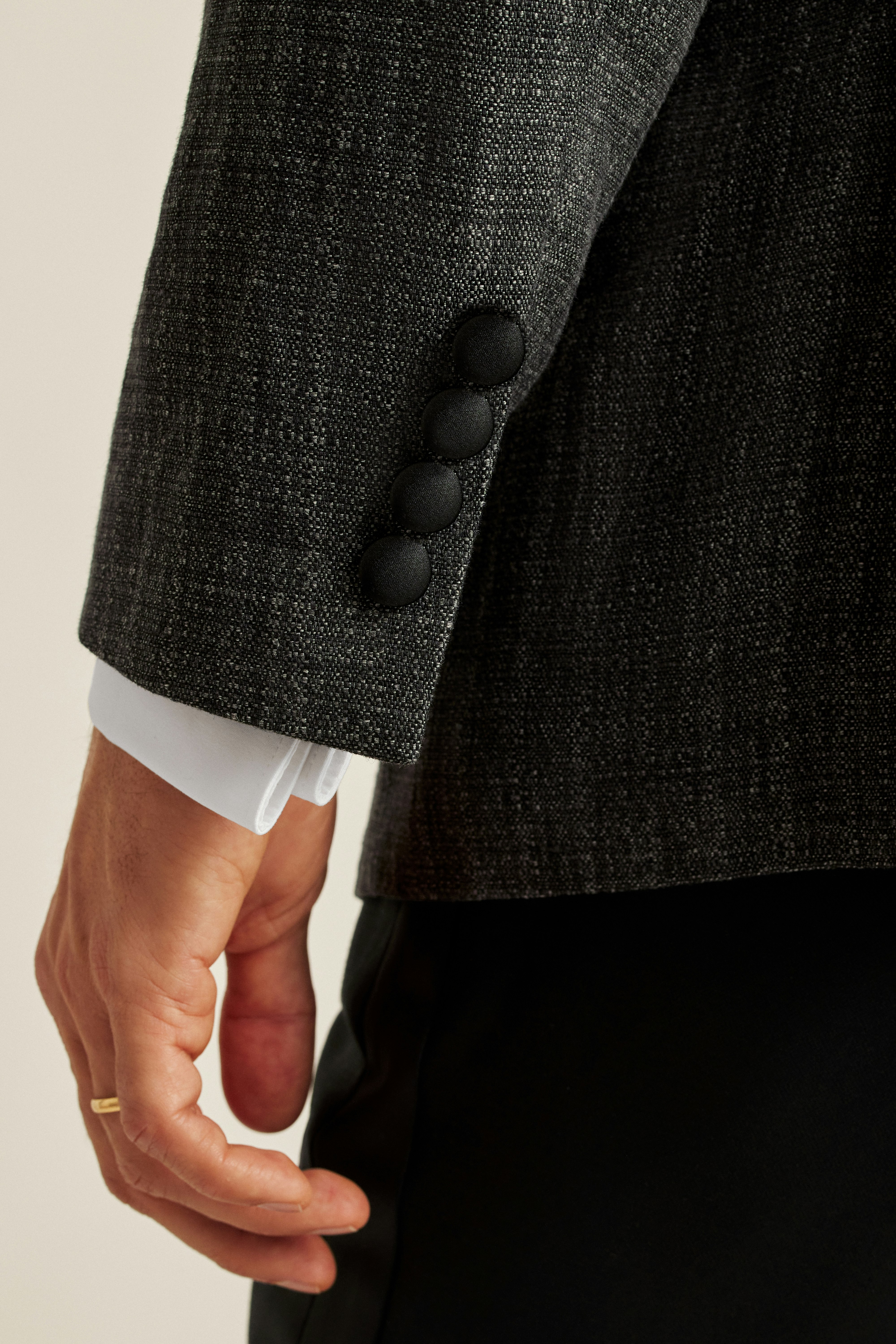 Italian Linen Tuxedo Jacket charcoal