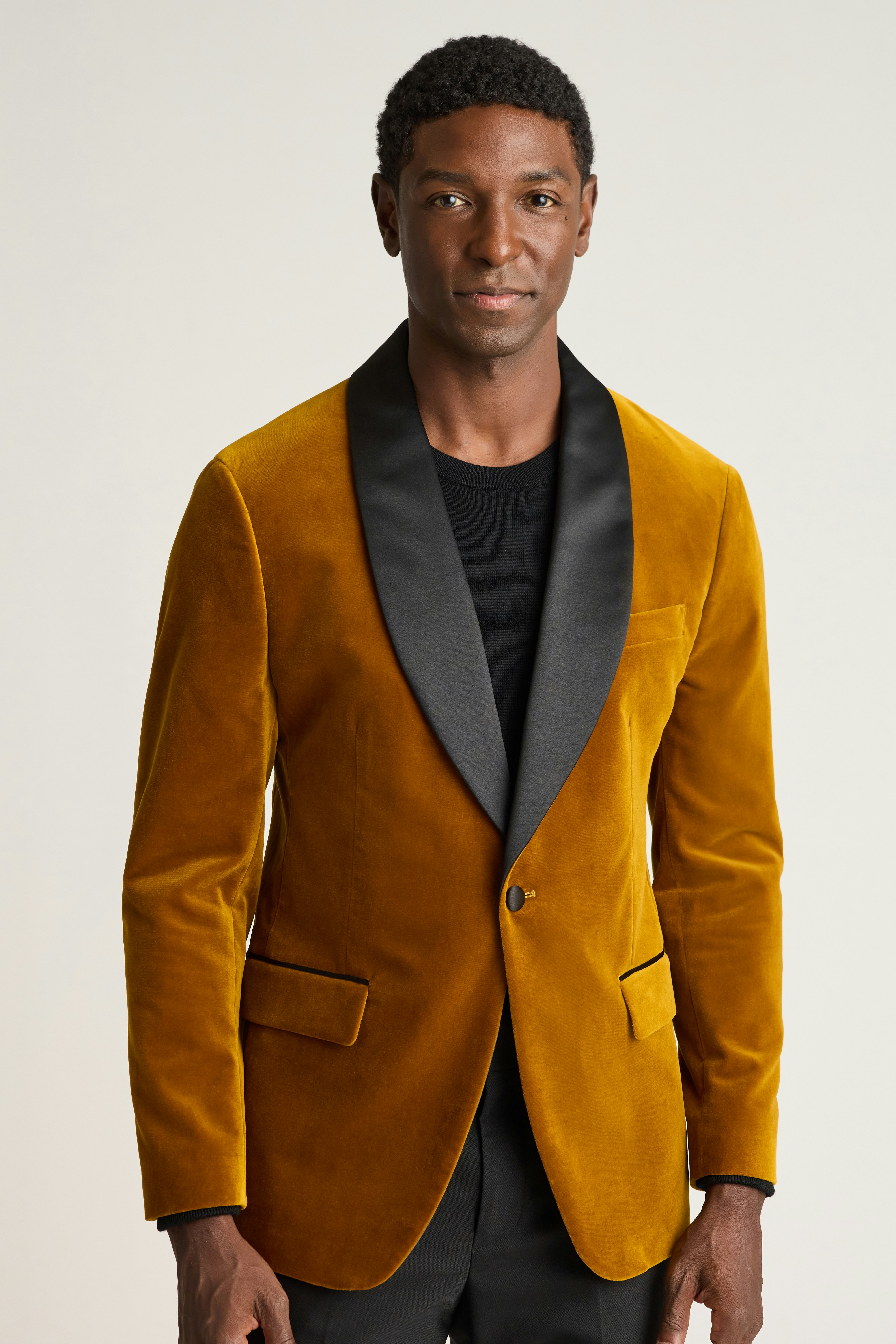 Jetsetter Italian Velvet Blazer golden curry