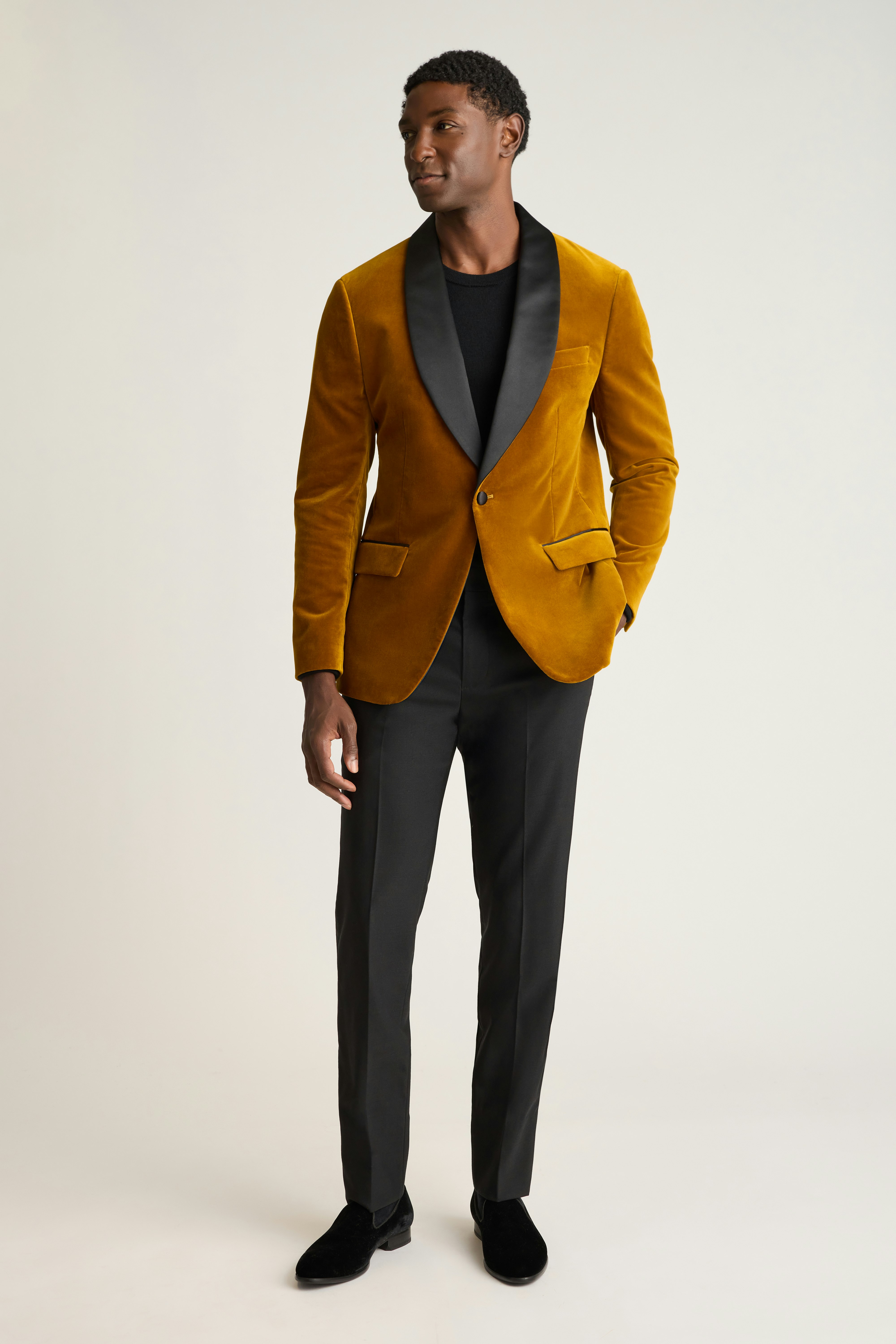 Jetsetter Italian Velvet Blazer golden curry