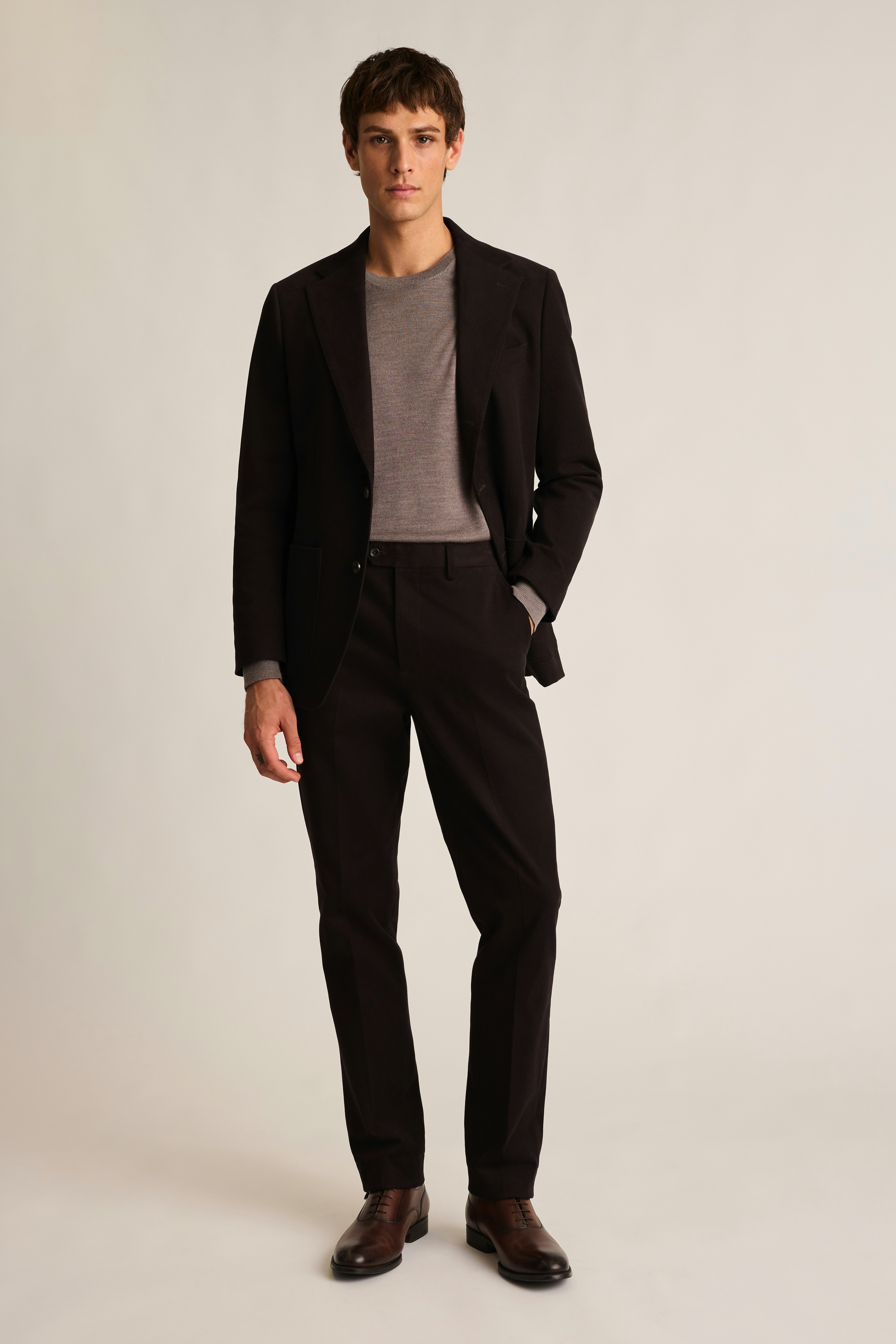 Jetsetter Italian Brushed Cotton Blazer dark espresso brown