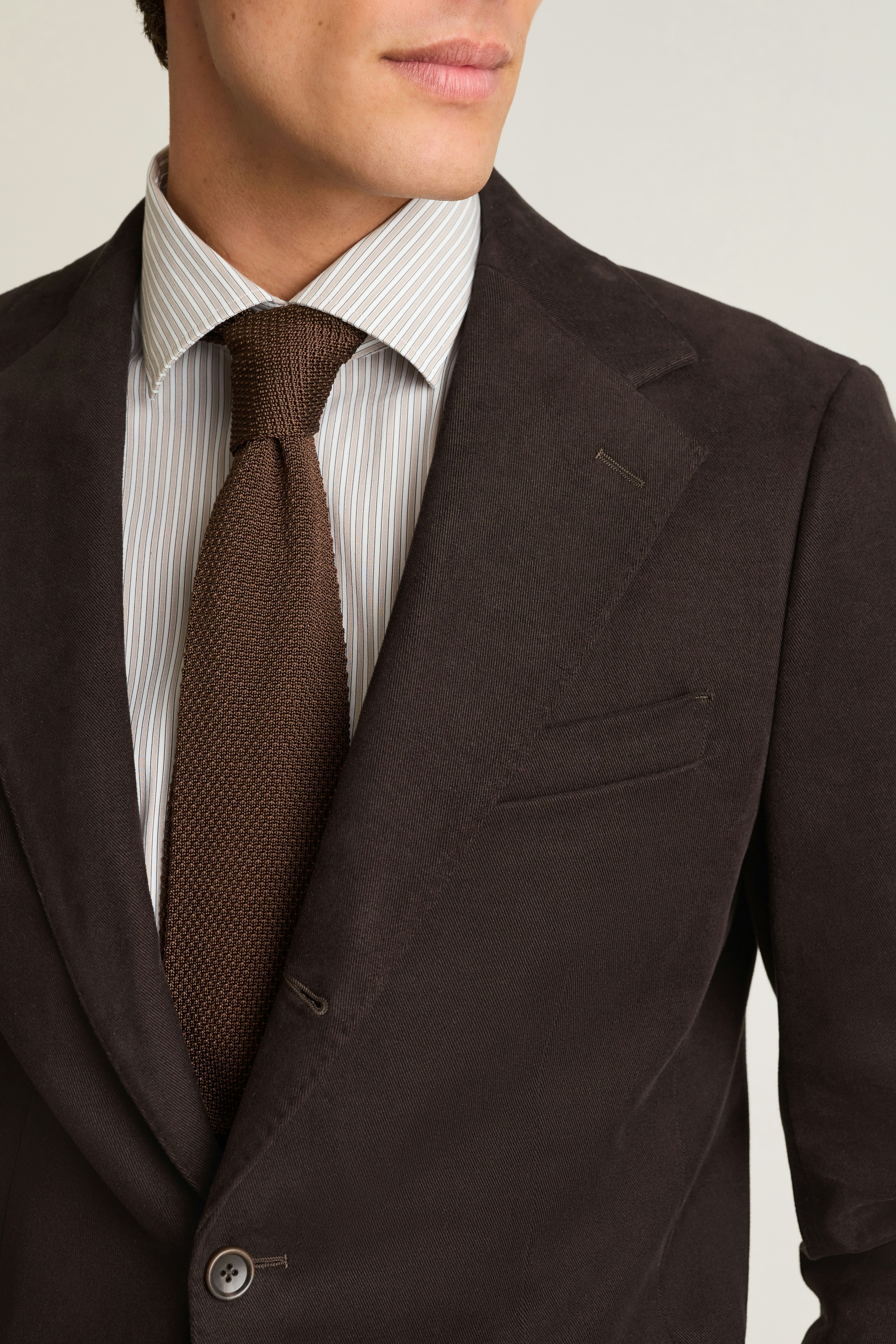 Jetsetter Italian Brushed Cotton Blazer dark espresso brown