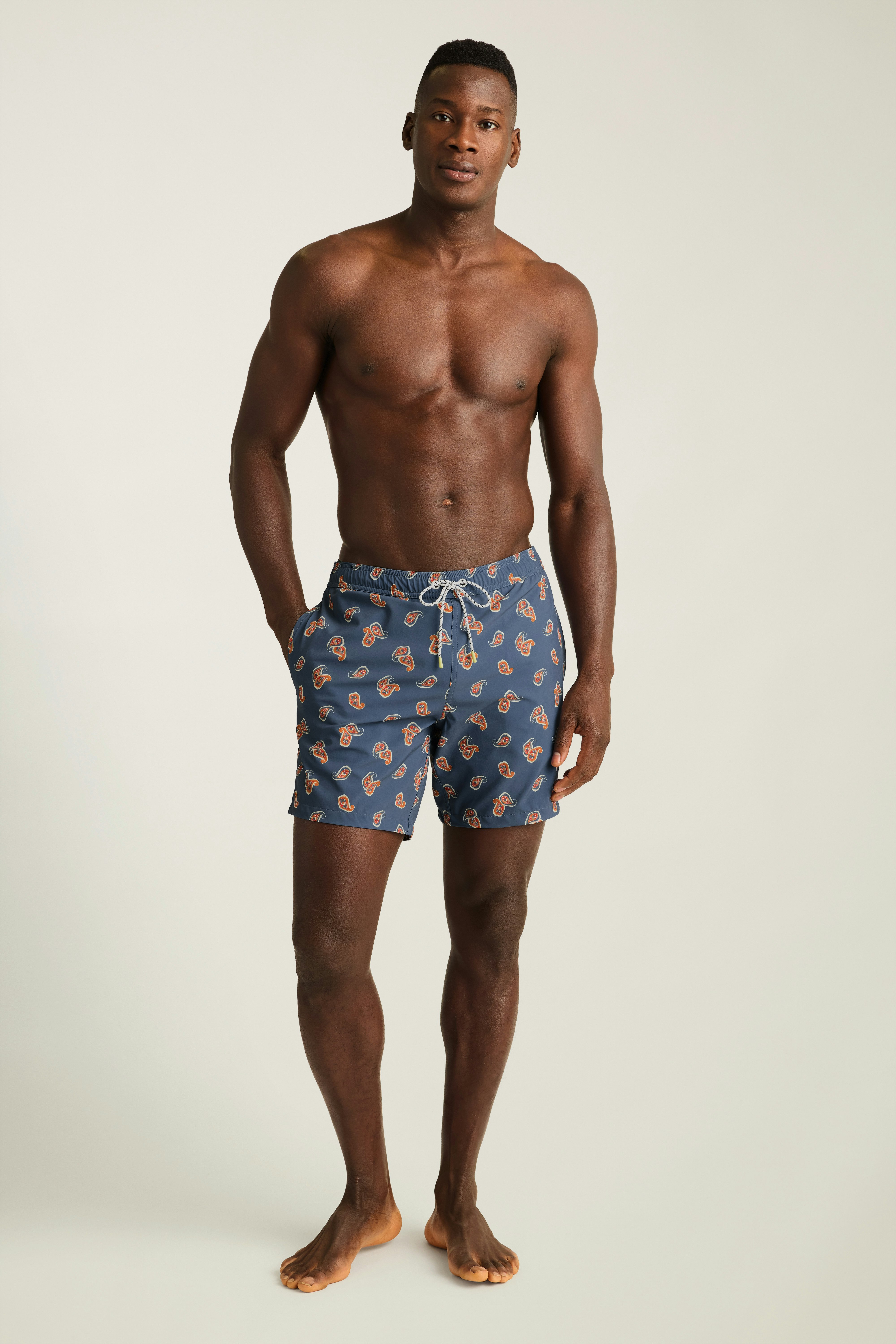 Riviera Swim Trunks teal retro paisley 1 Riviera Swim Trunks teal retro paisley