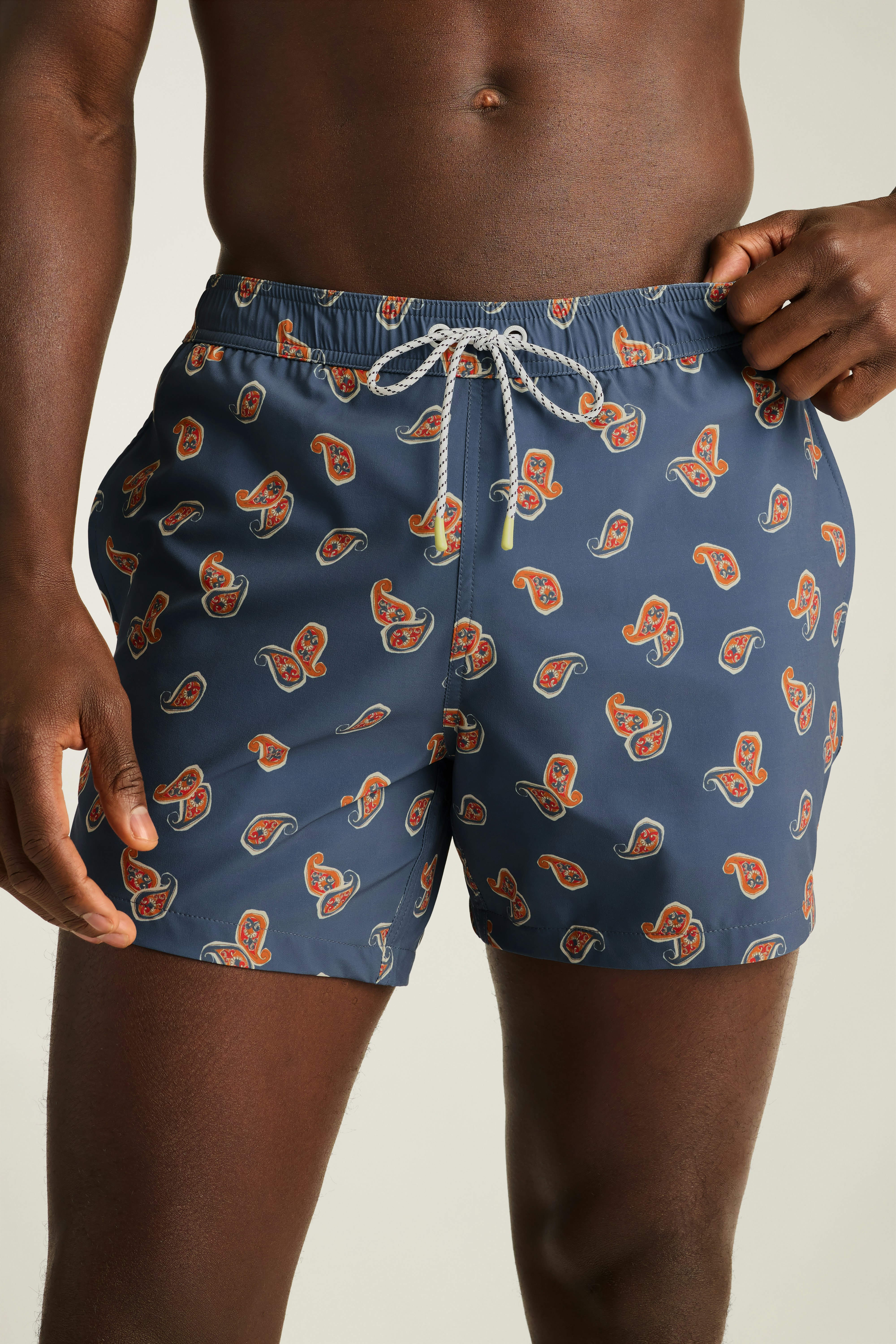Riviera Swim Trunks teal retro paisley 3 Riviera Swim Trunks teal retro paisley