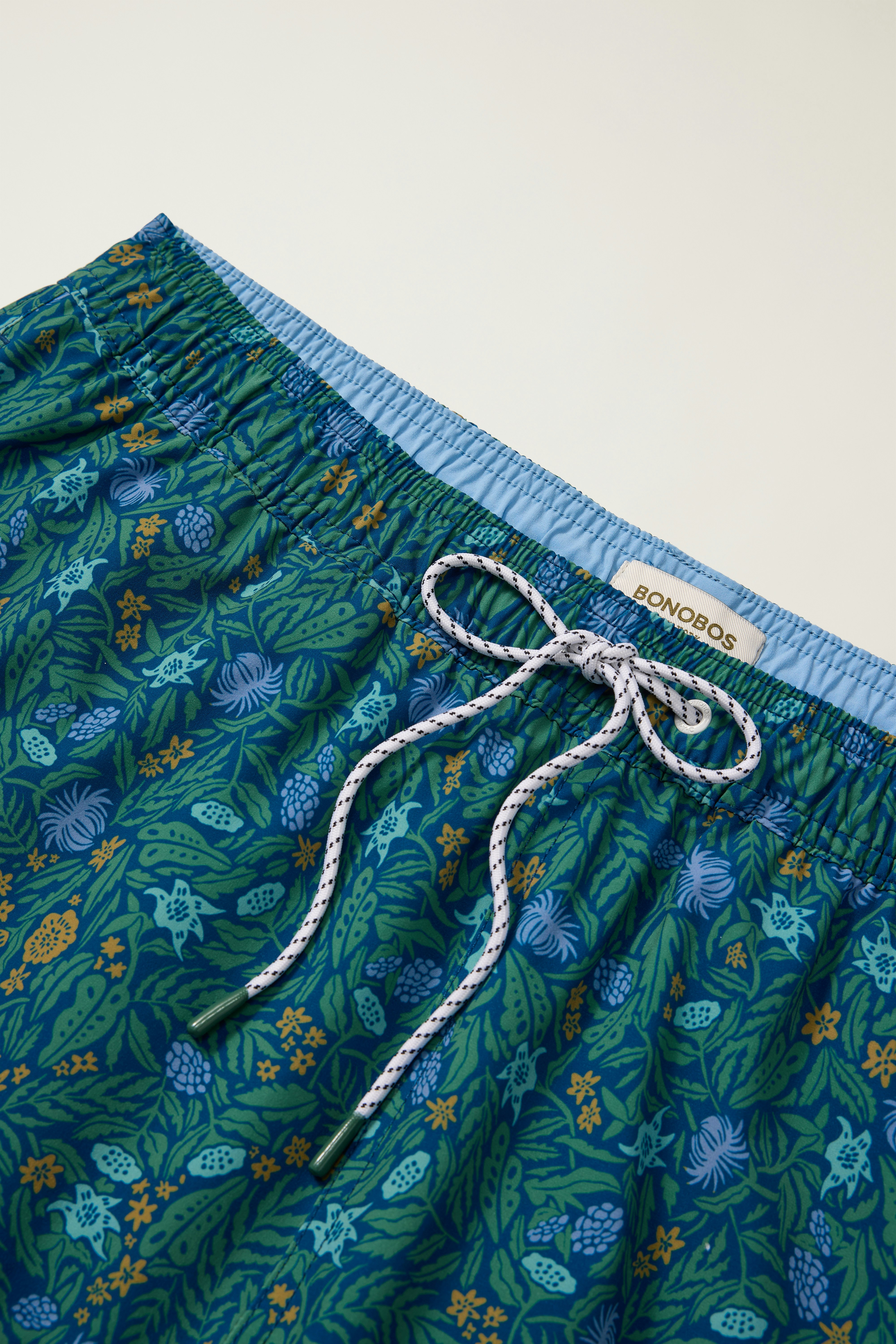 Riviera Swim Trunks blue green underwater floral