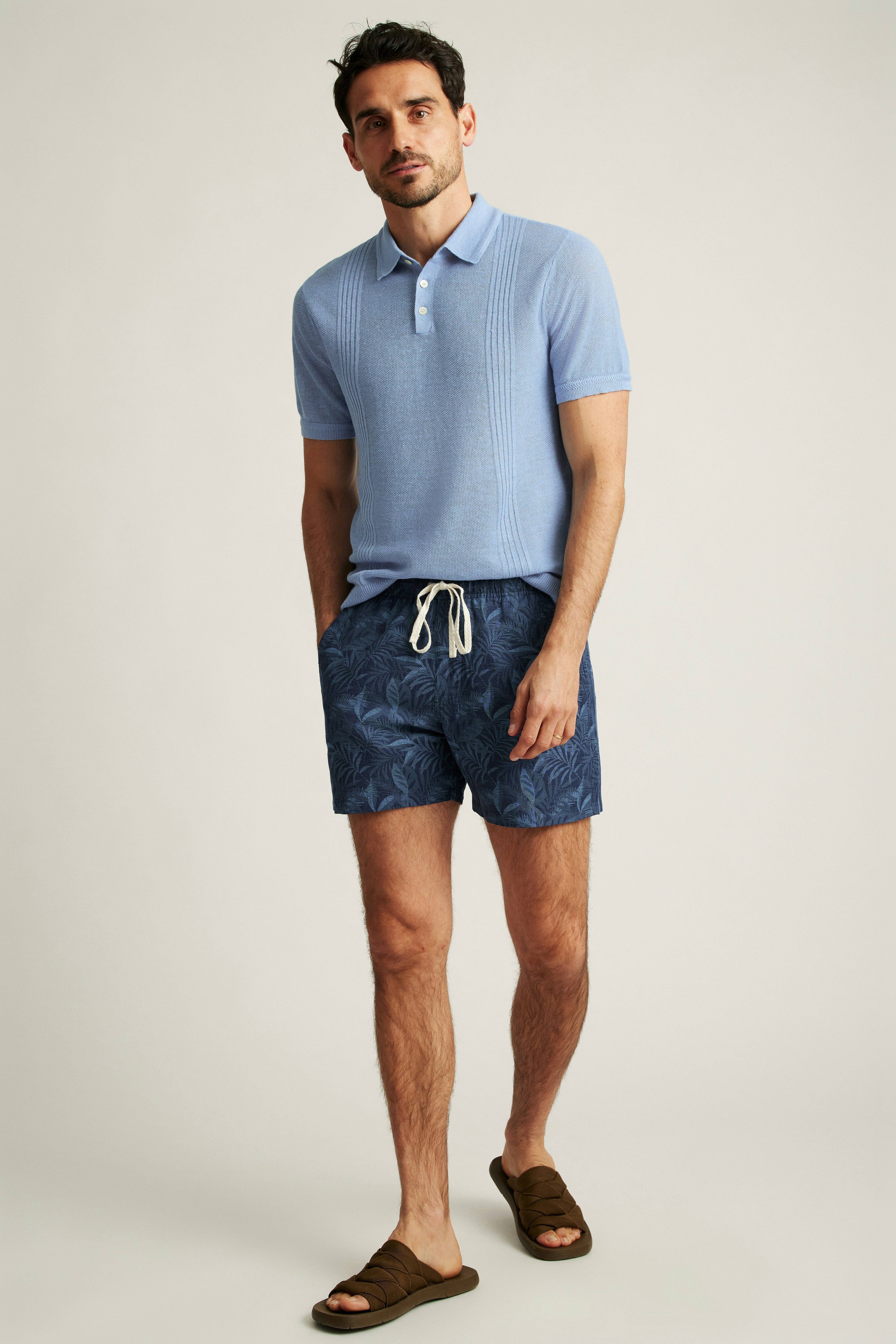 Nomad Short navy palms jacquard