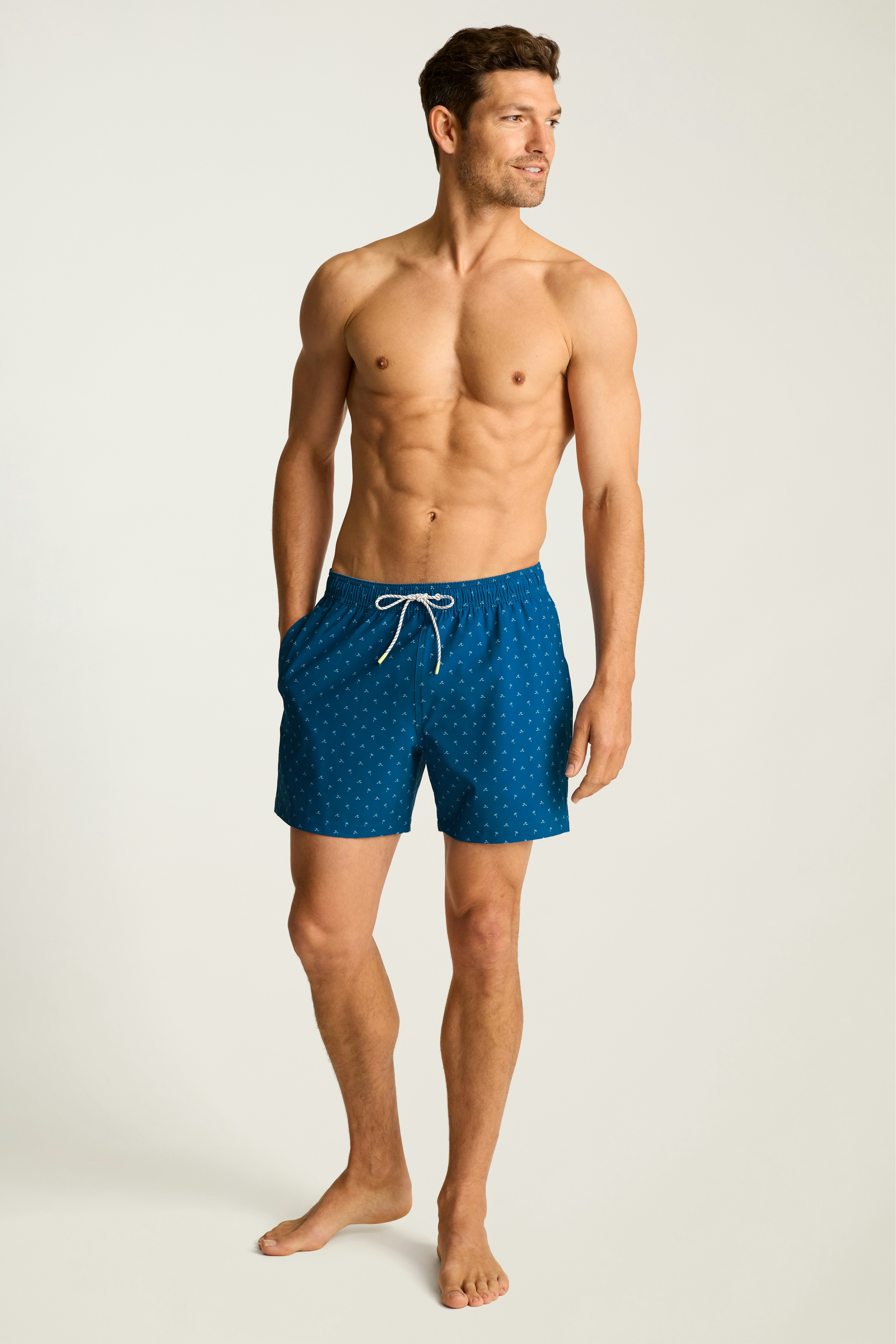 Riviera Swim Trunks blue palms