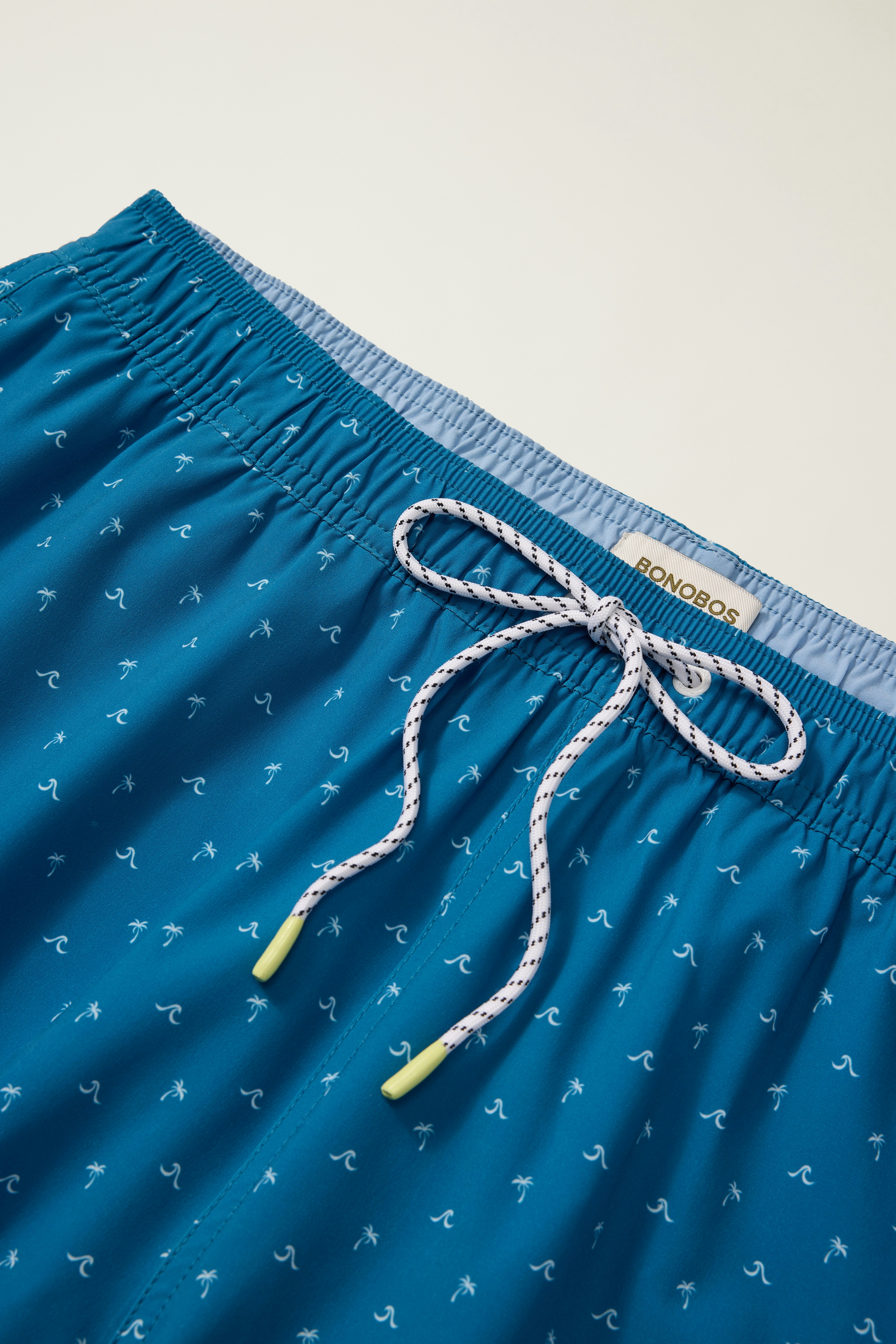 Riviera Swim Trunks blue palms