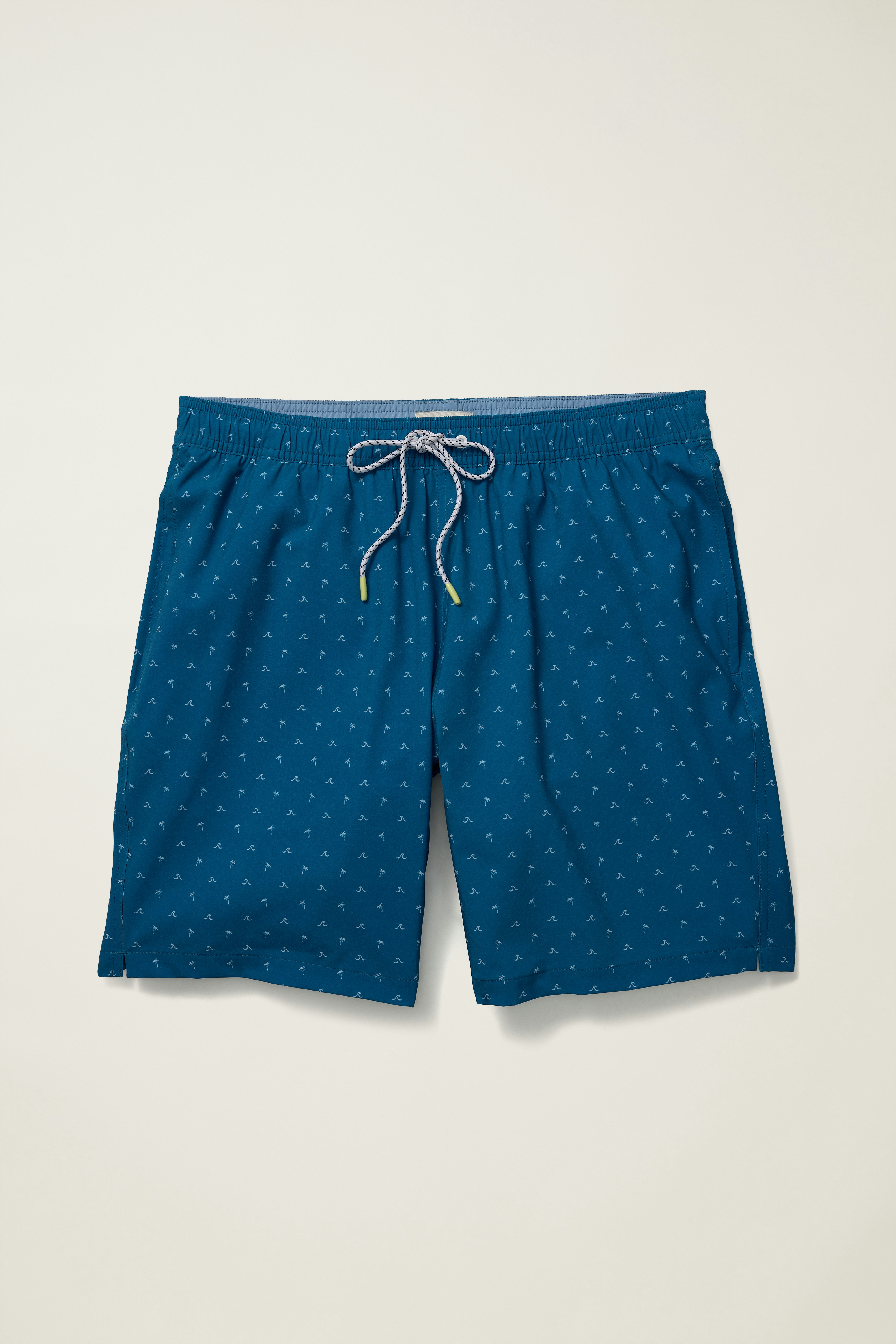 Riviera Swim Trunks blue palms