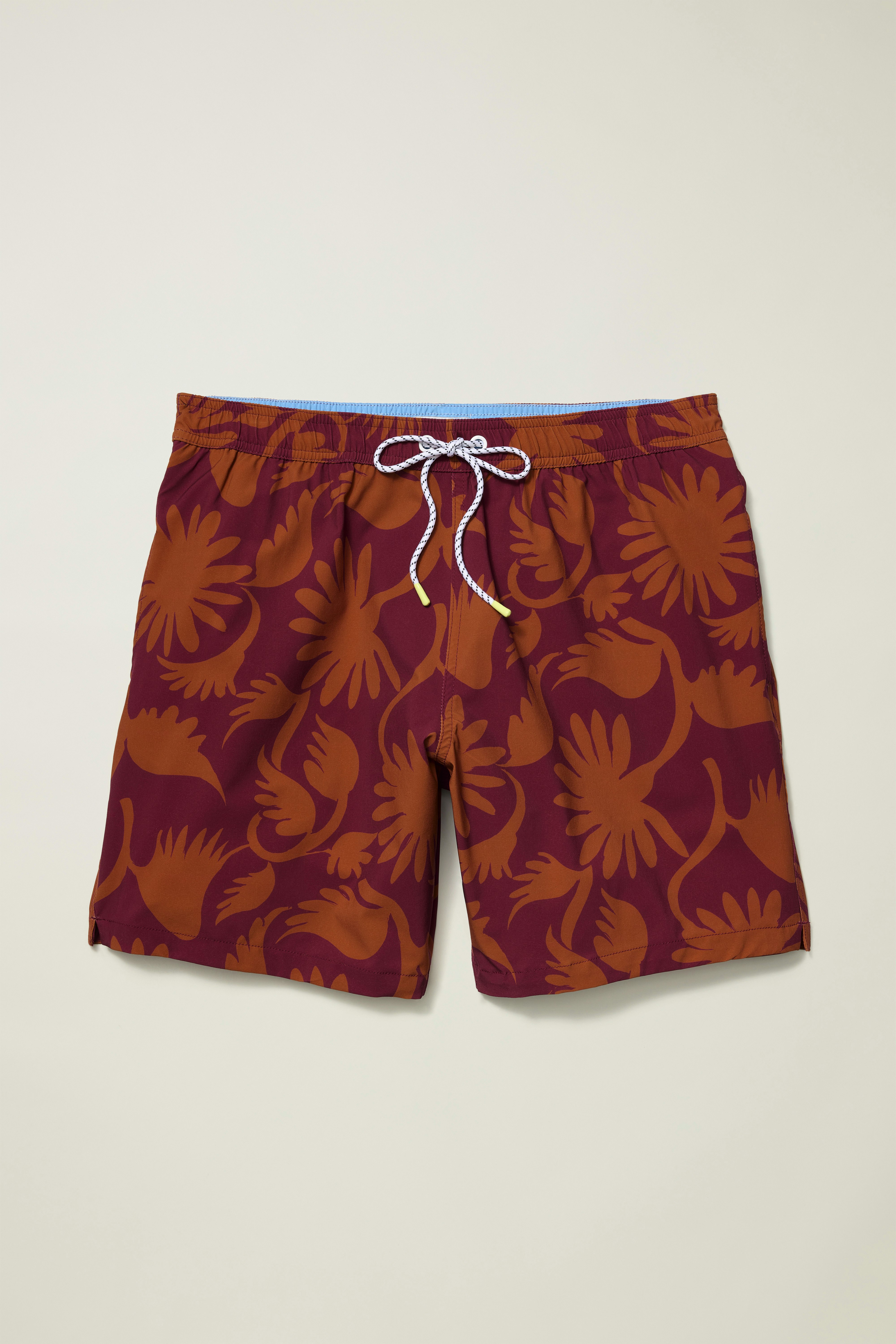 Riviera Swim Trunks auburn floral