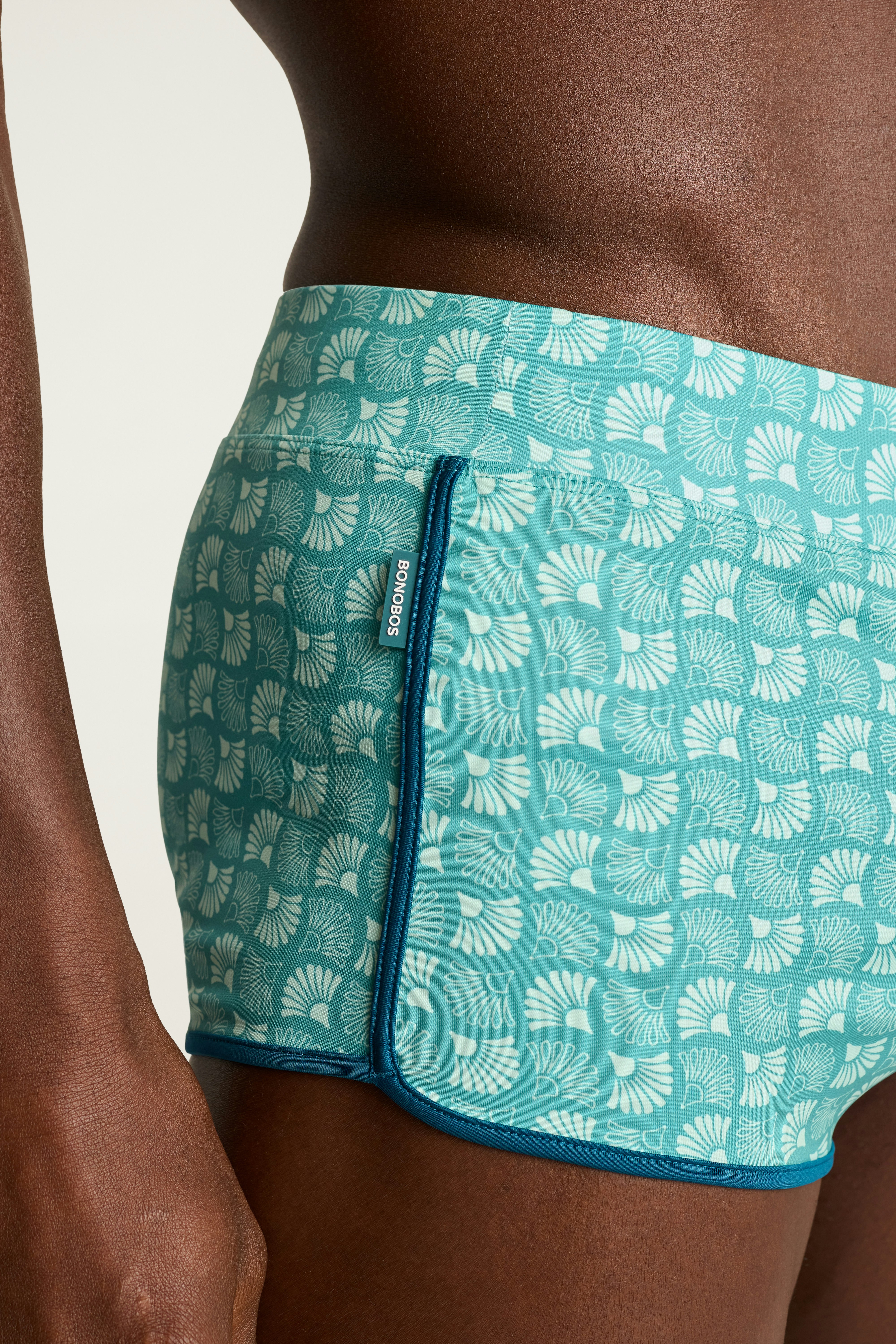 South Beach Swim Brief teal ponce tile