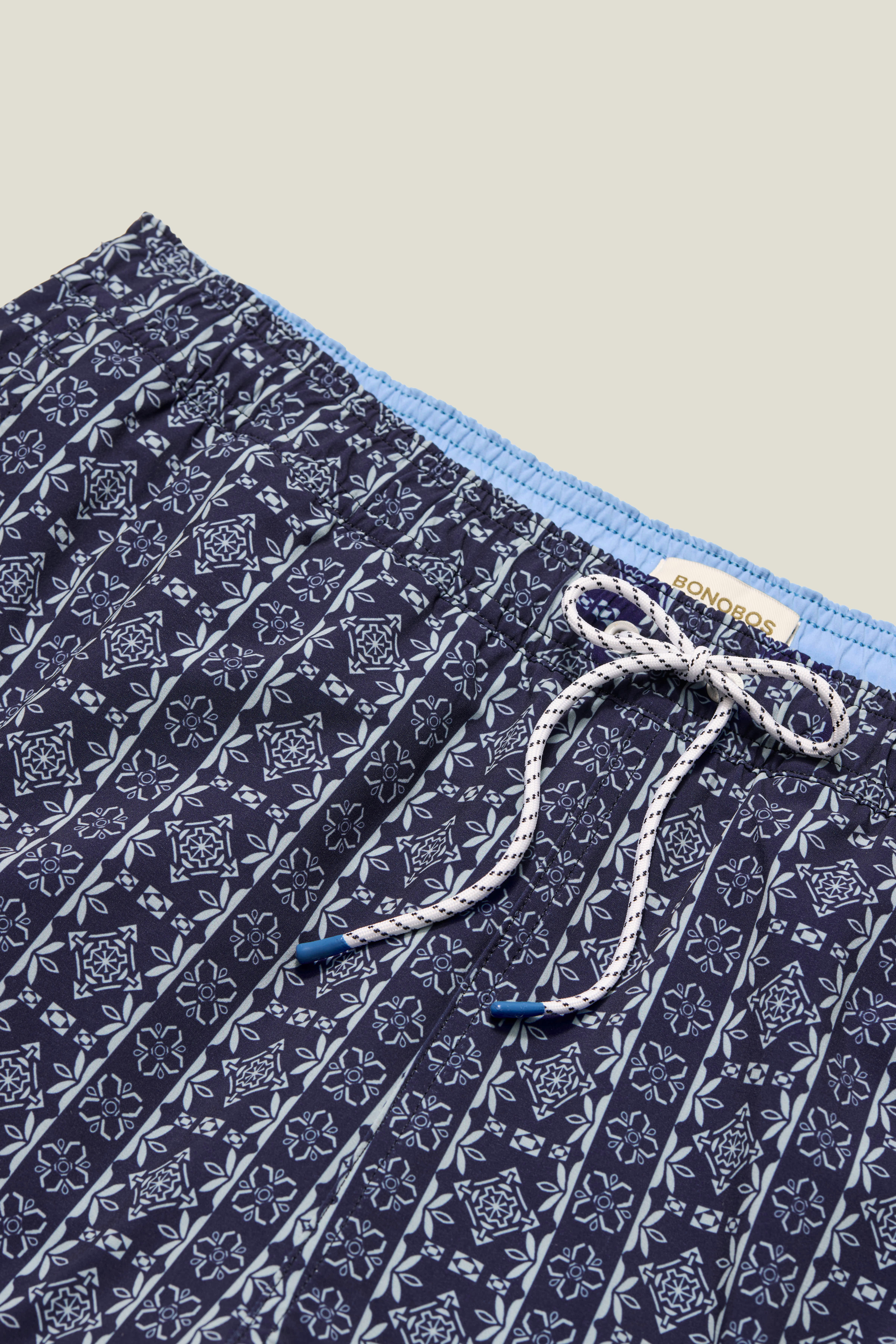 Riviera Swim Trunks navy floral abstract