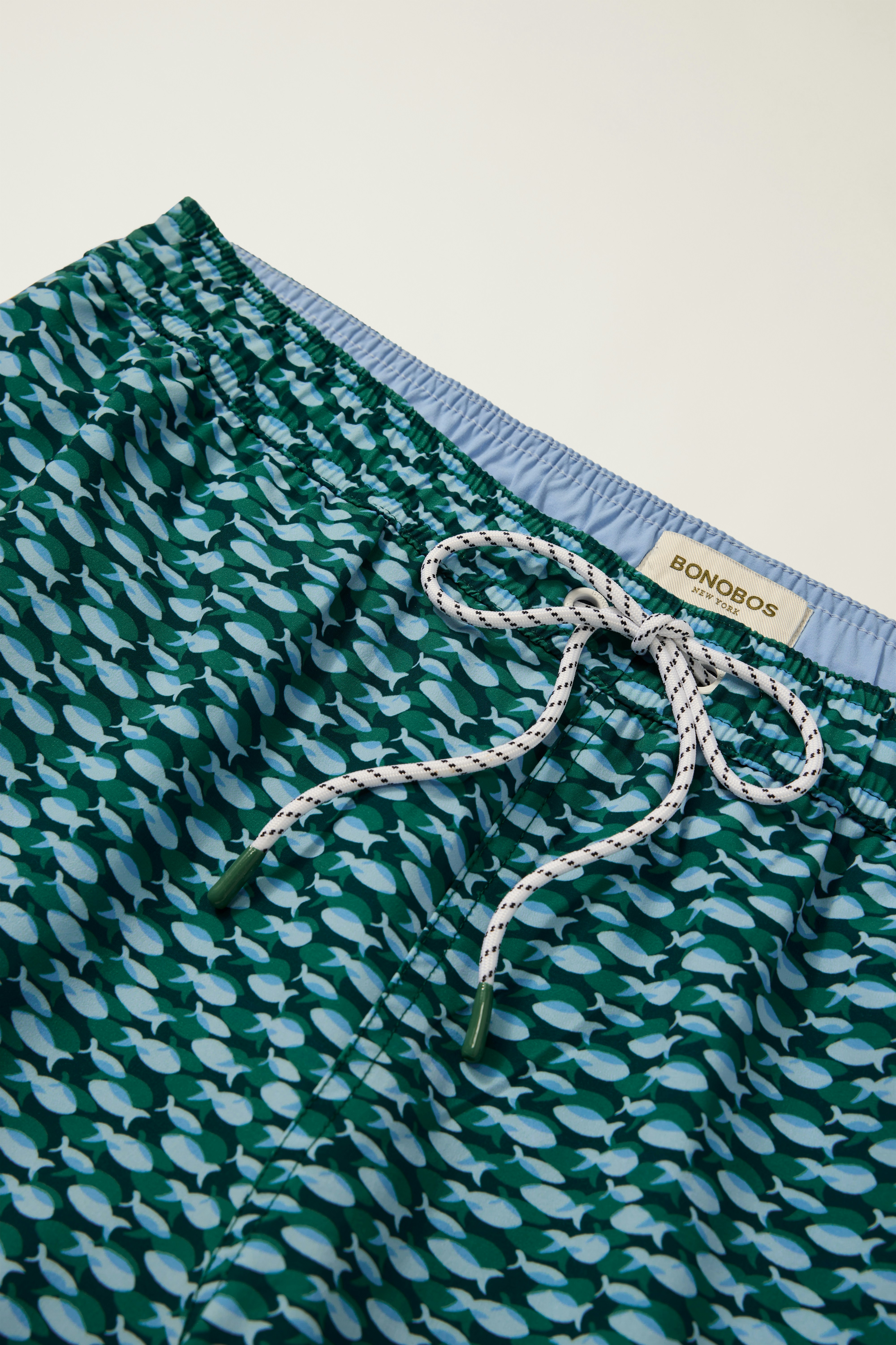 Riviera Swim Trunks blue fishing school