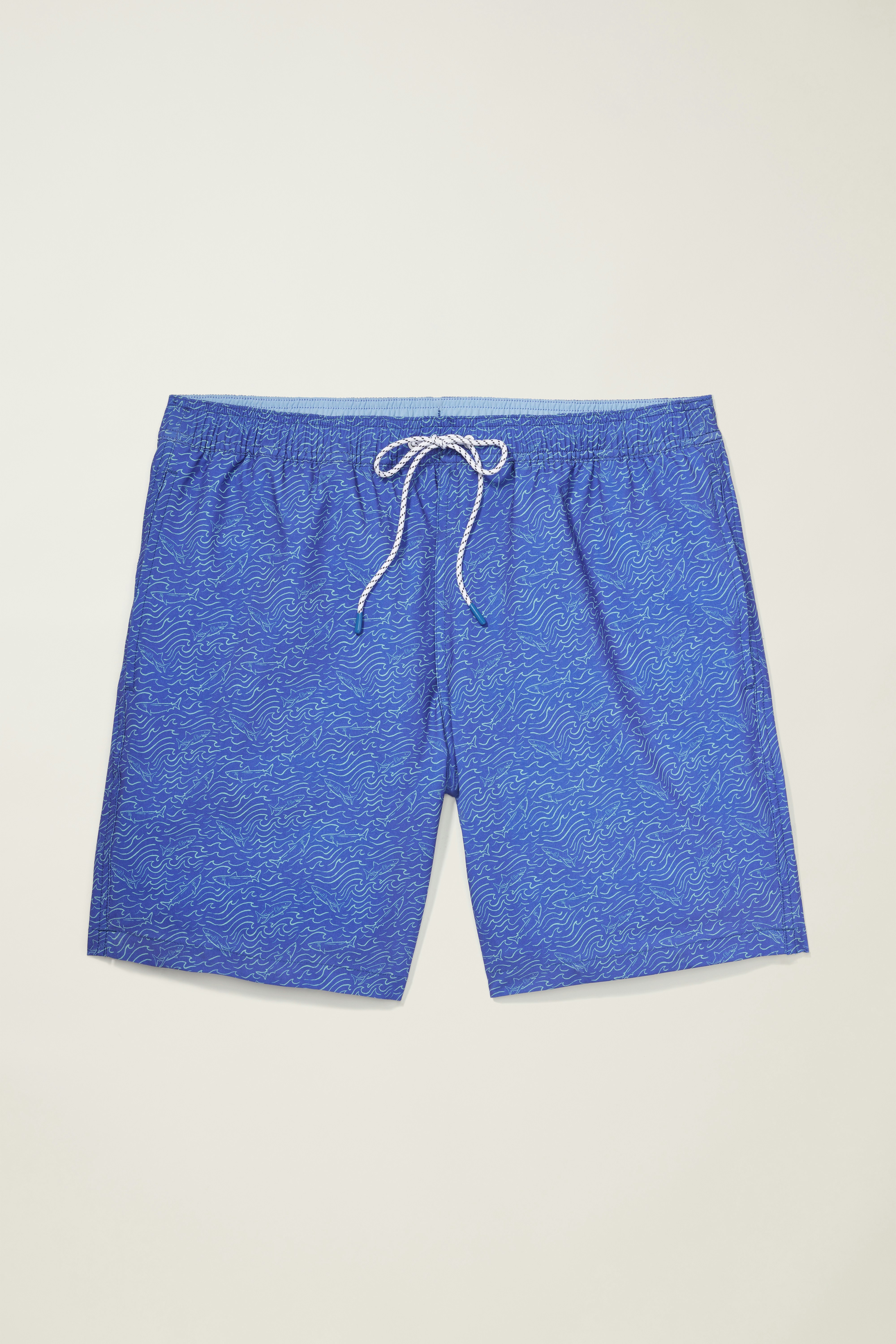 Riviera Swim Trunks blue shark waves 6 Riviera Swim Trunks blue shark waves
