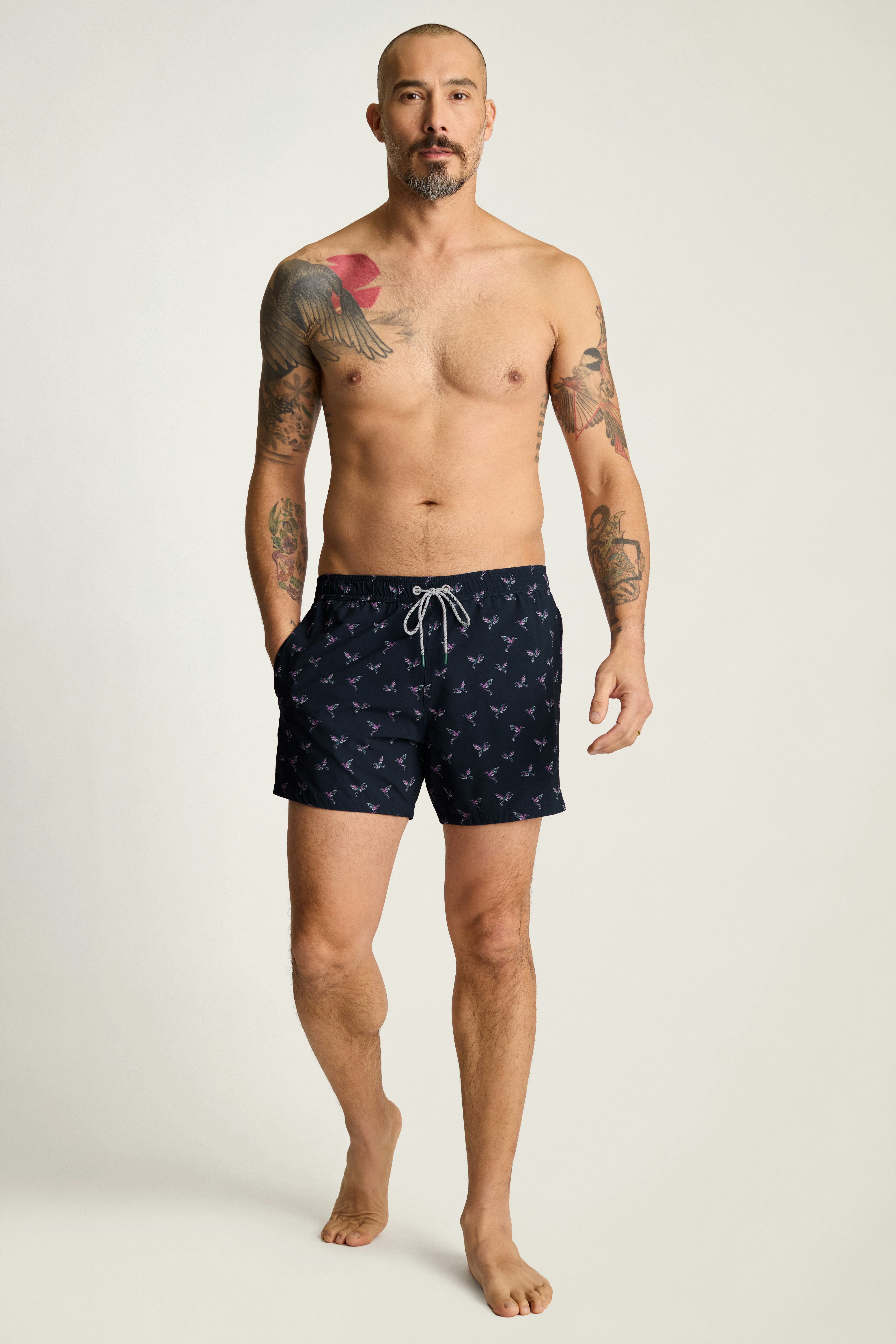 Riviera Swim Trunks dark blue birds of a feather