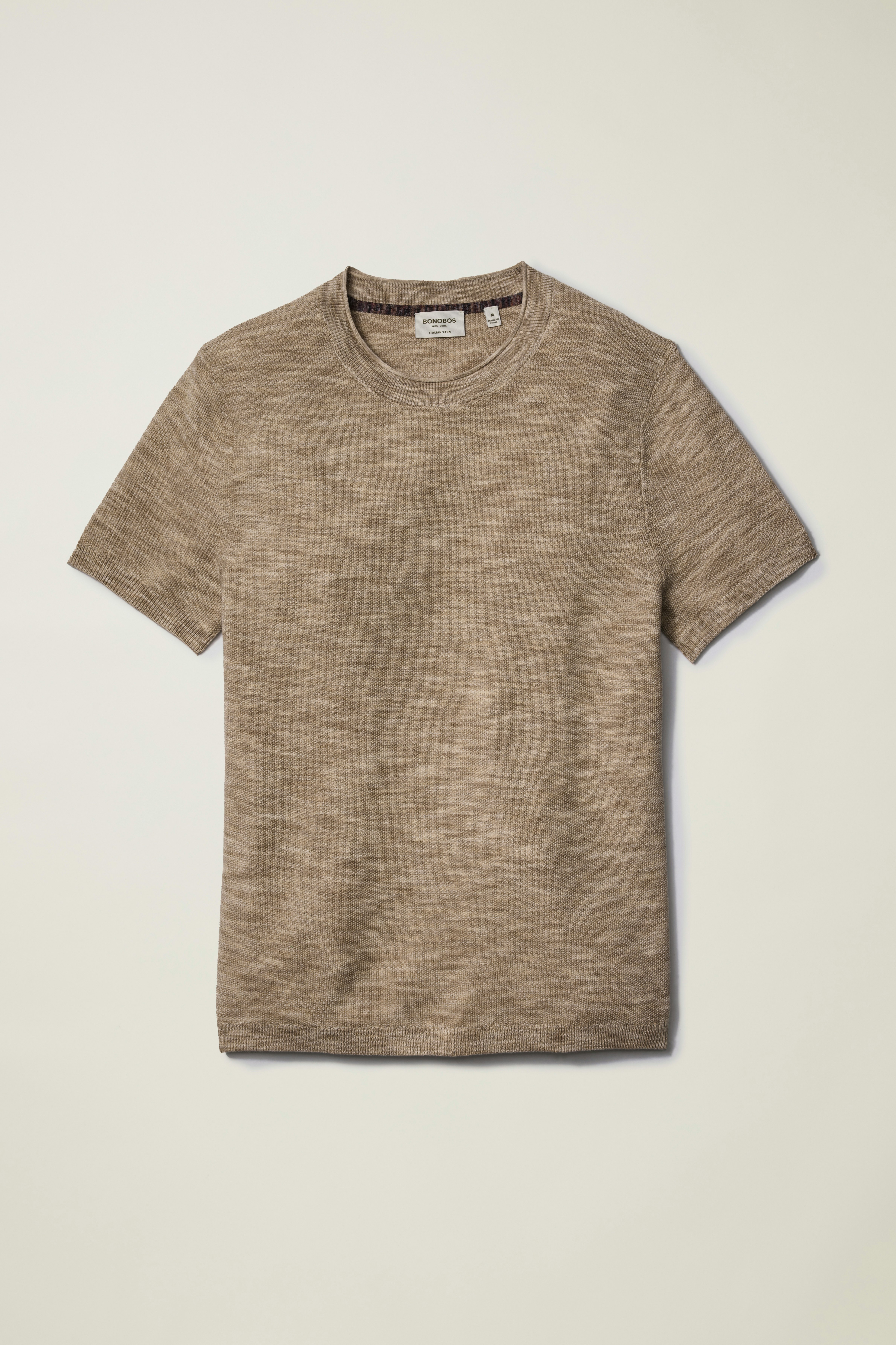Italian Sweater Tee light beige space dye