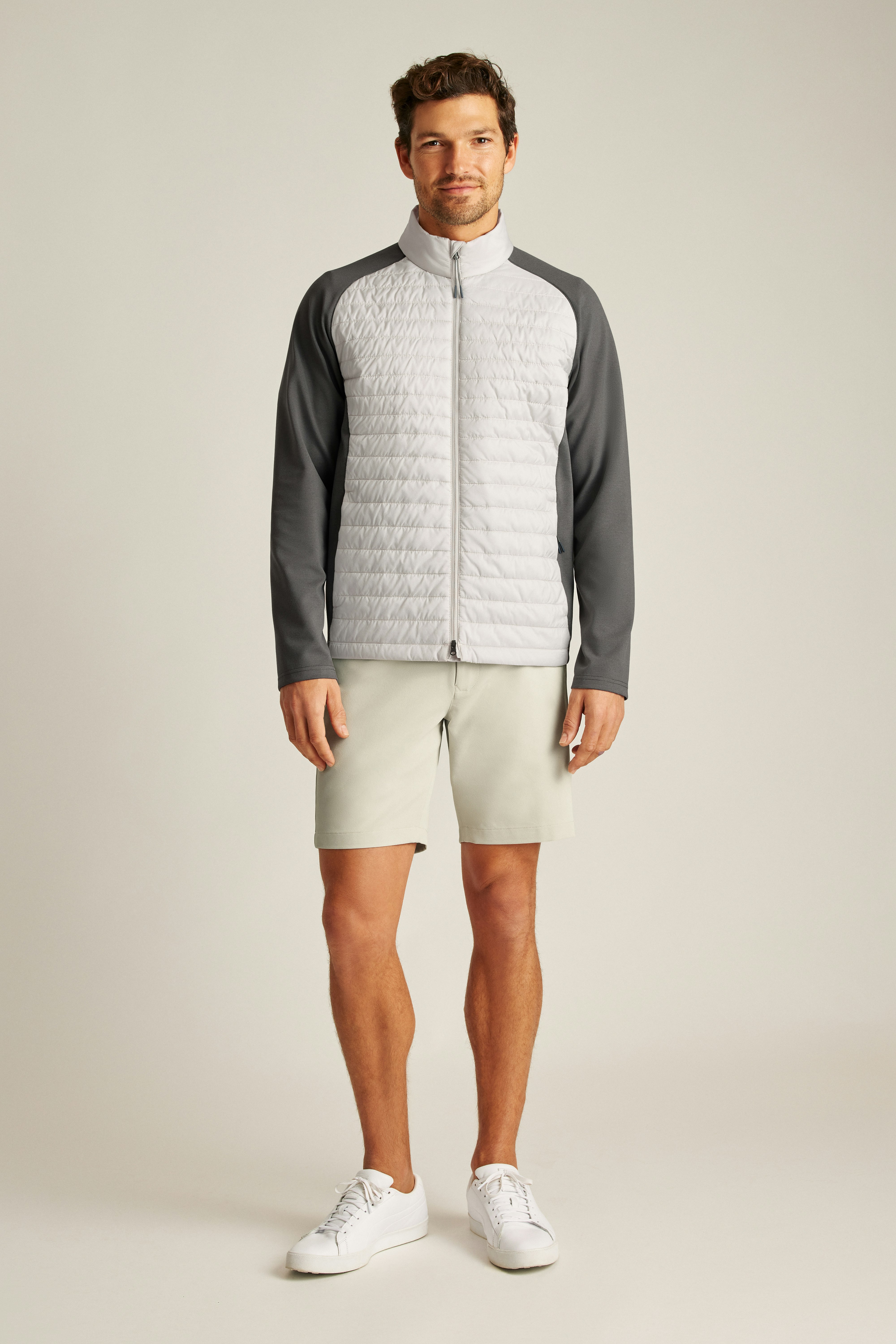 The Lightweight Hybrid Jacket lunar rock grey and lava smoke dark grey