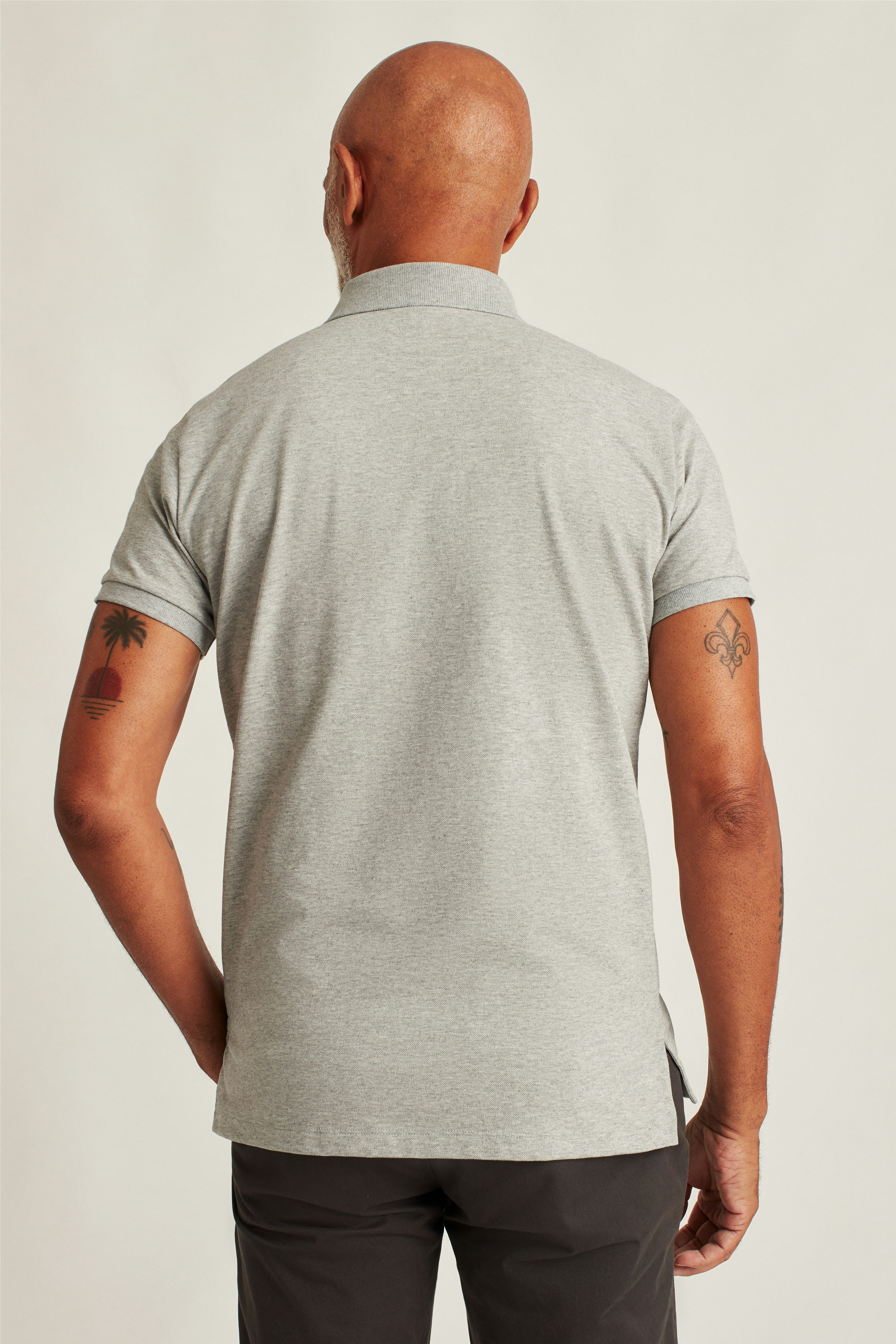 Stretch Pique Polo heather light grey 5 Stretch Pique Polo heather light grey