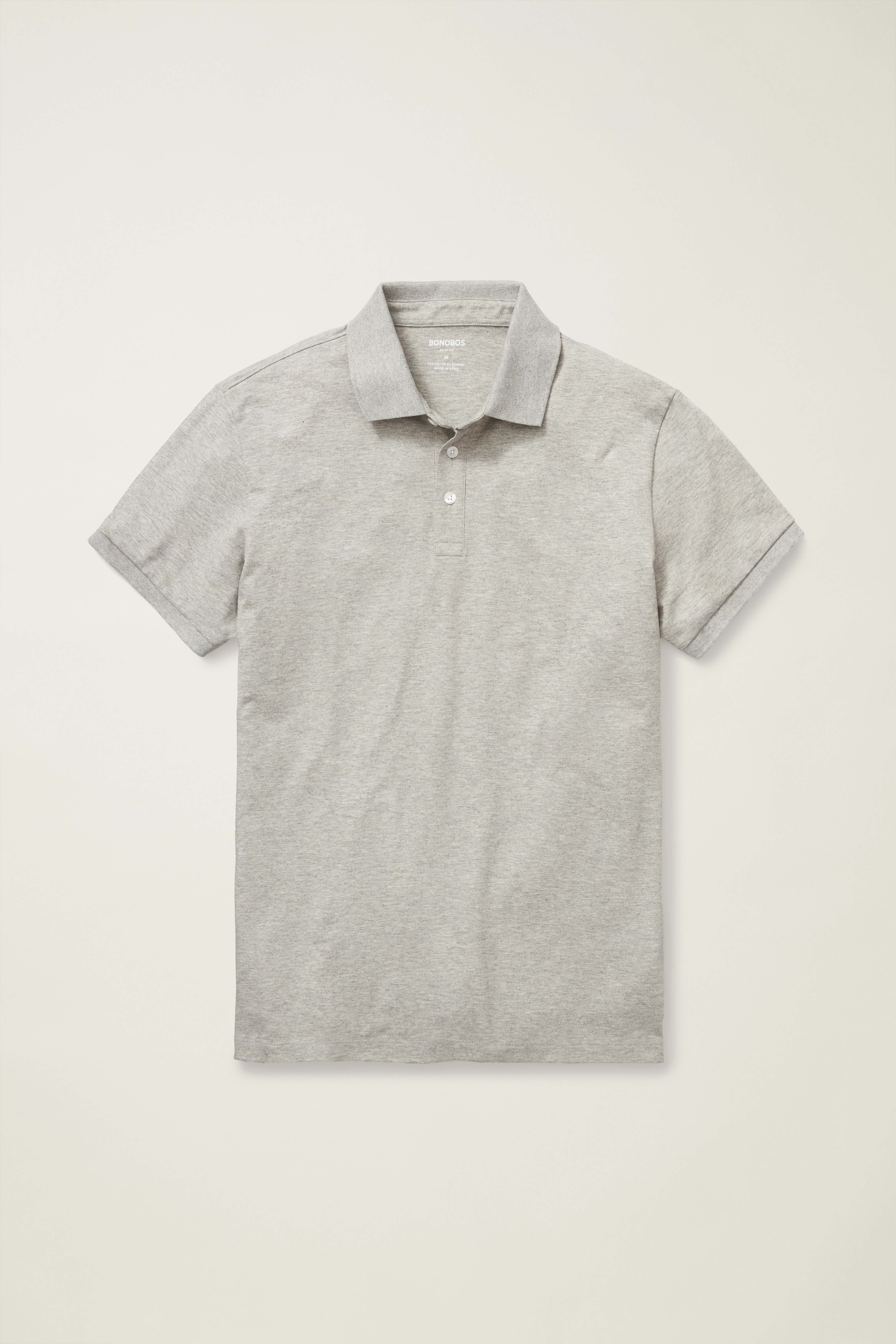 Stretch Pique Polo heather light grey 6 Stretch Pique Polo heather light grey