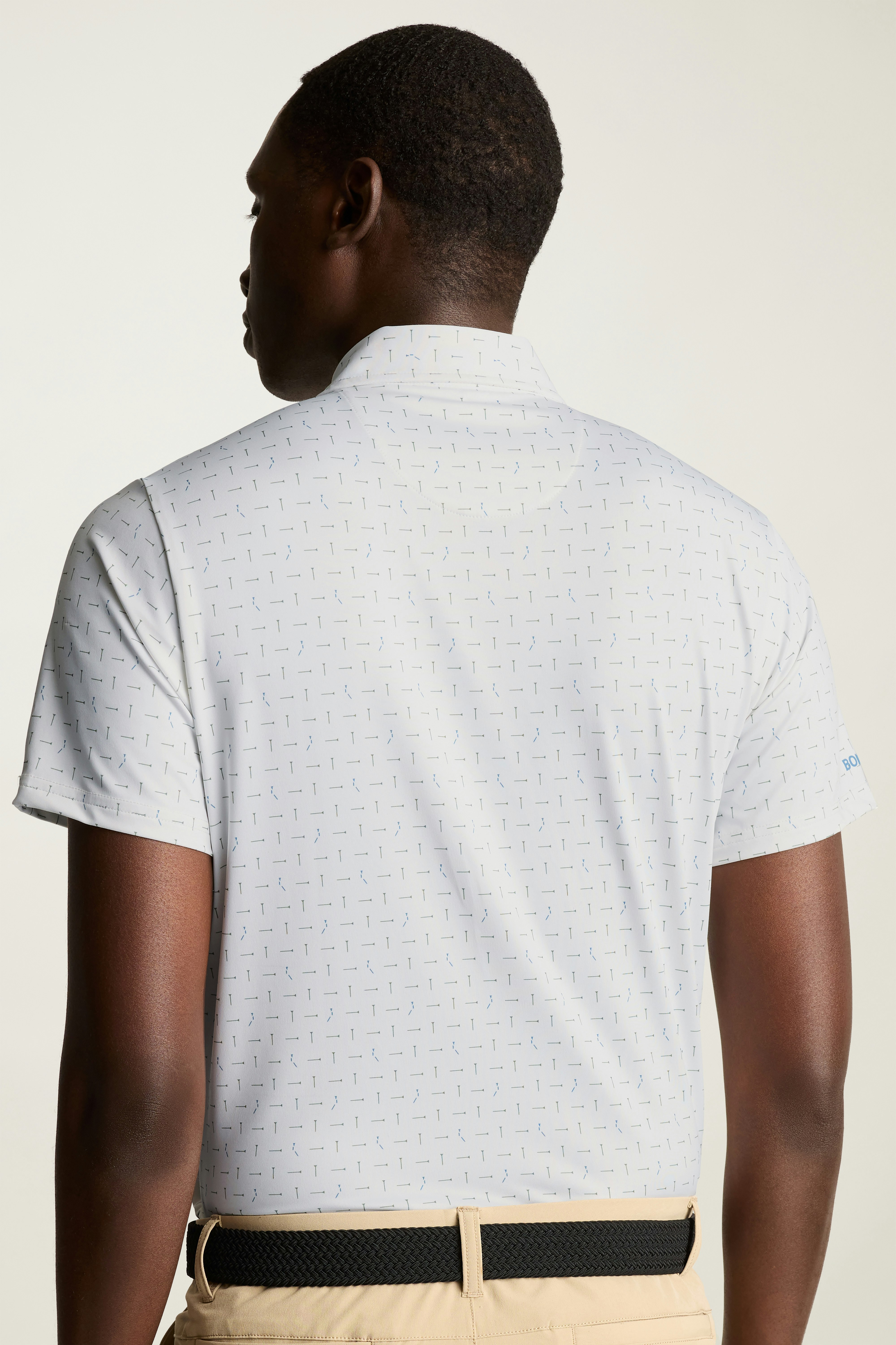 Performance Golf Polo white broken tee geo 4 Performance Golf Polo white broken tee geo