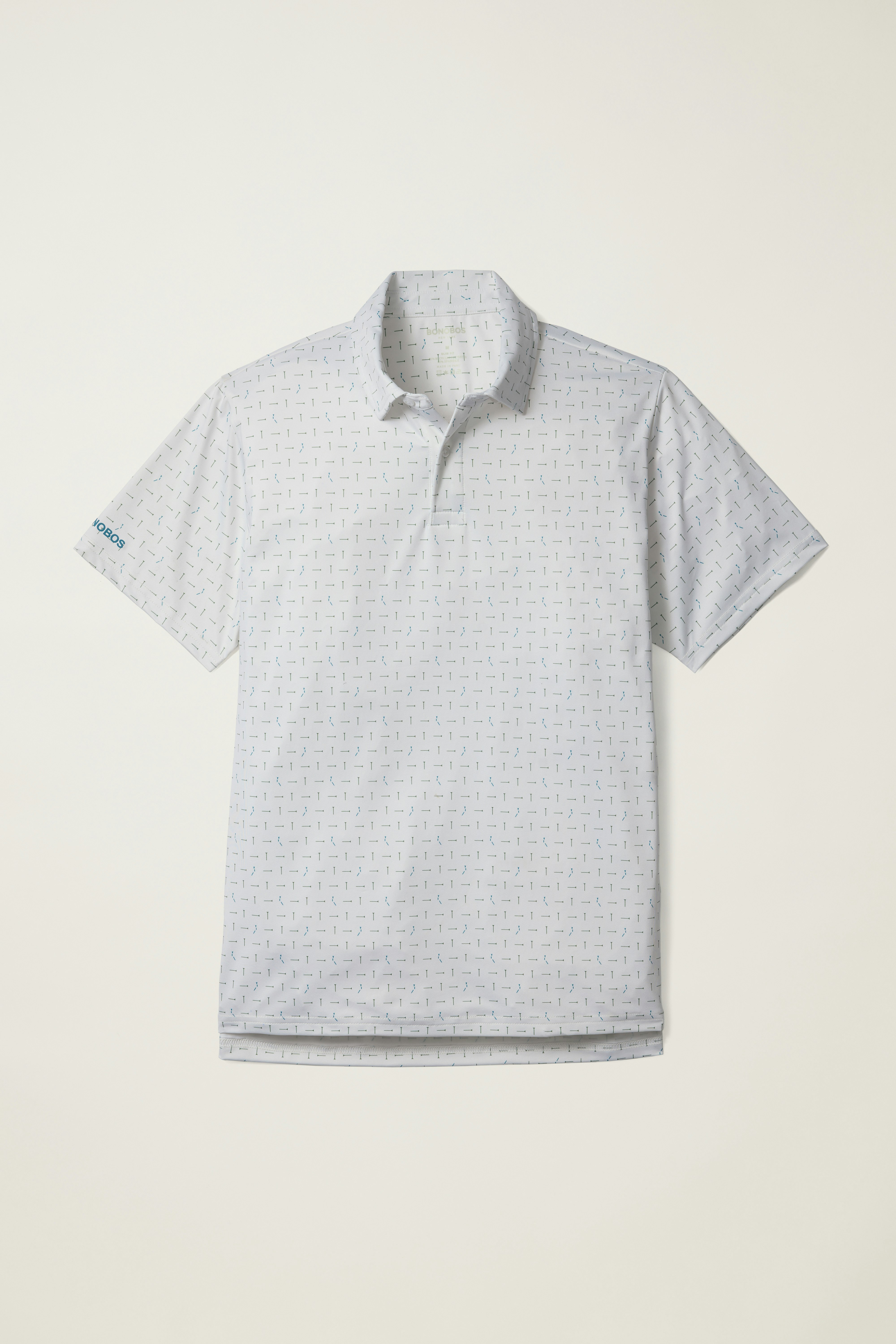 Performance Golf Polo white broken tee geo 5 Performance Golf Polo white broken tee geo