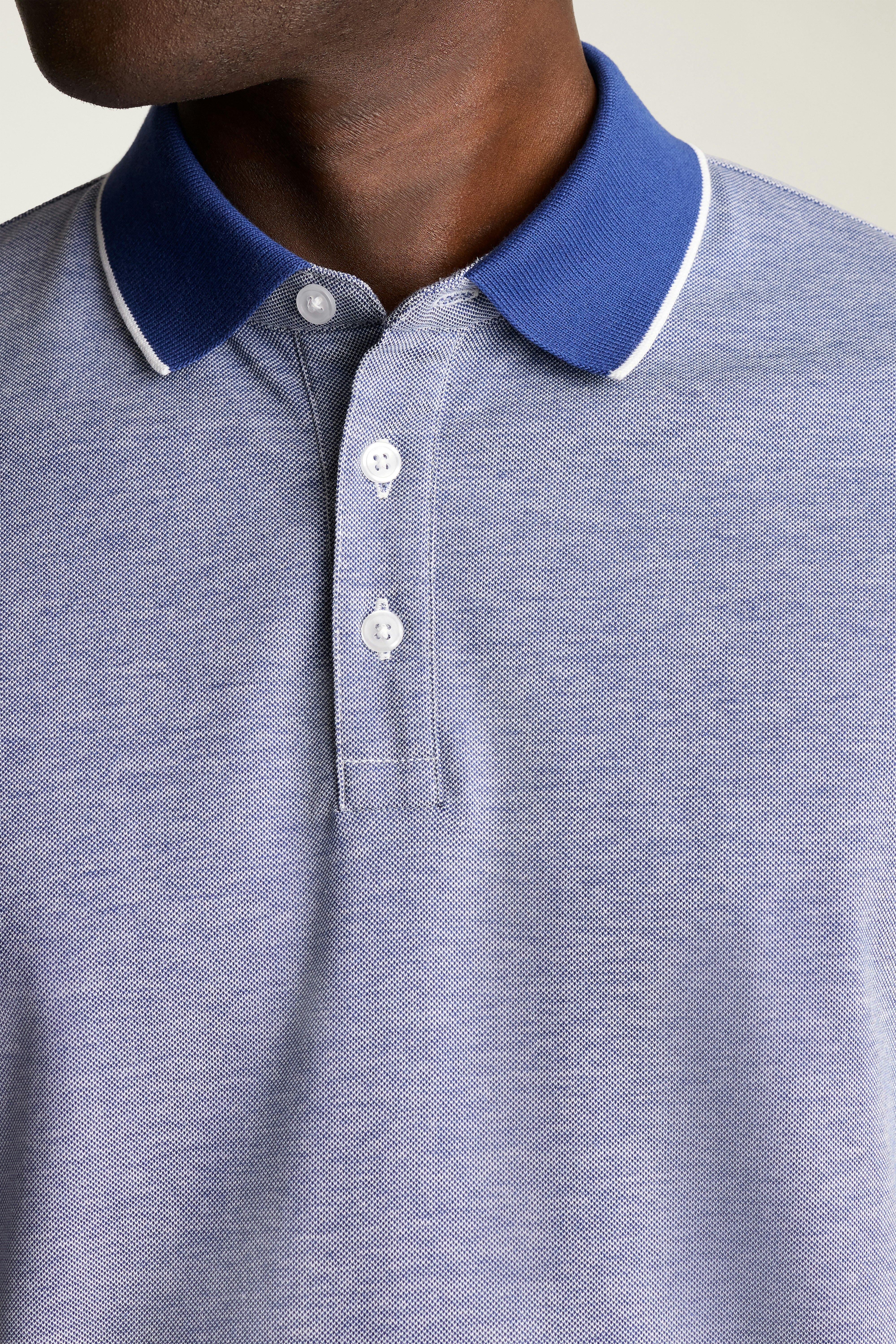 Stretch Pique Polo twilight blue birdseye