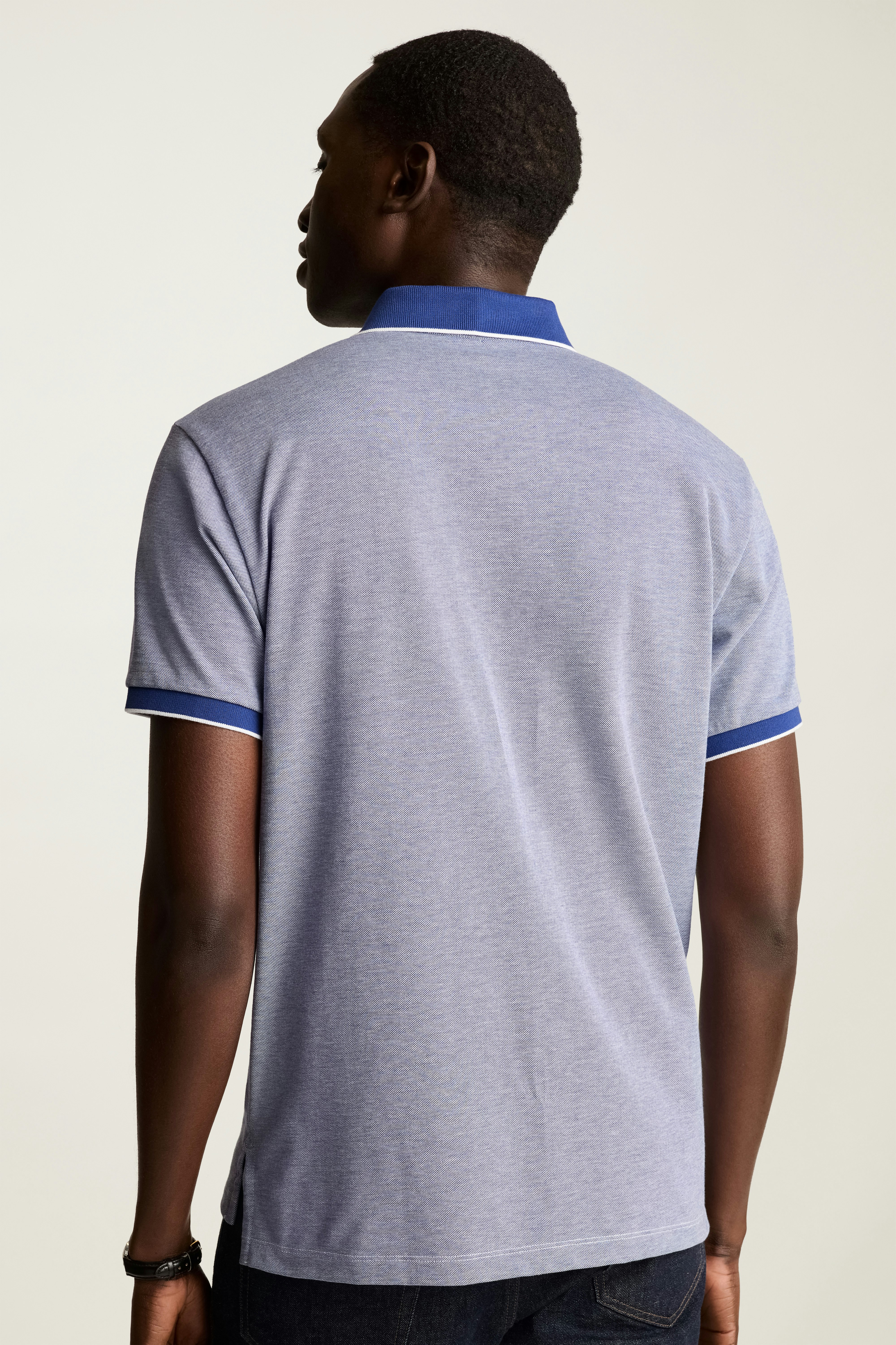 Stretch Pique Polo twilight blue birdseye