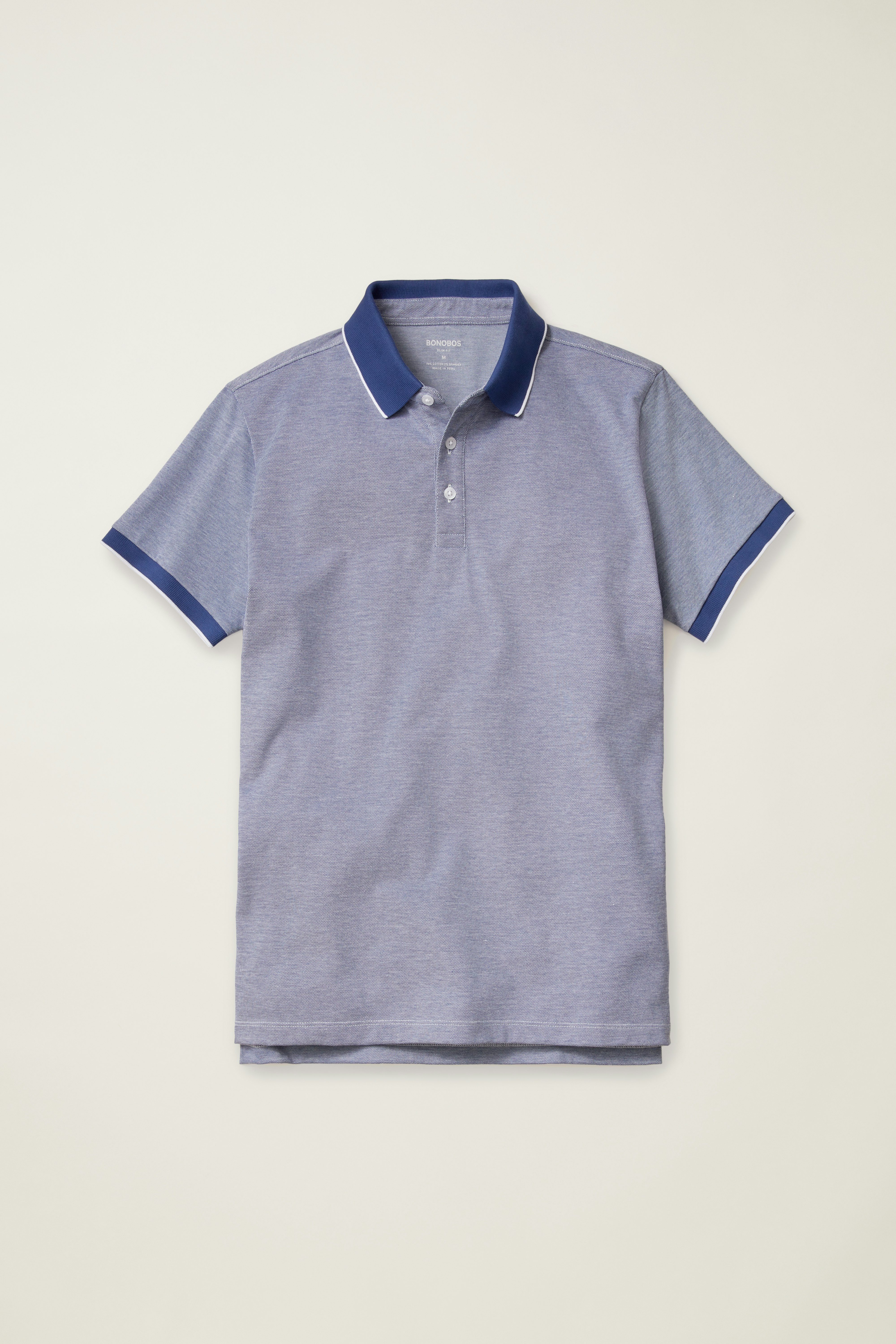 Stretch Pique Polo twilight blue birdseye