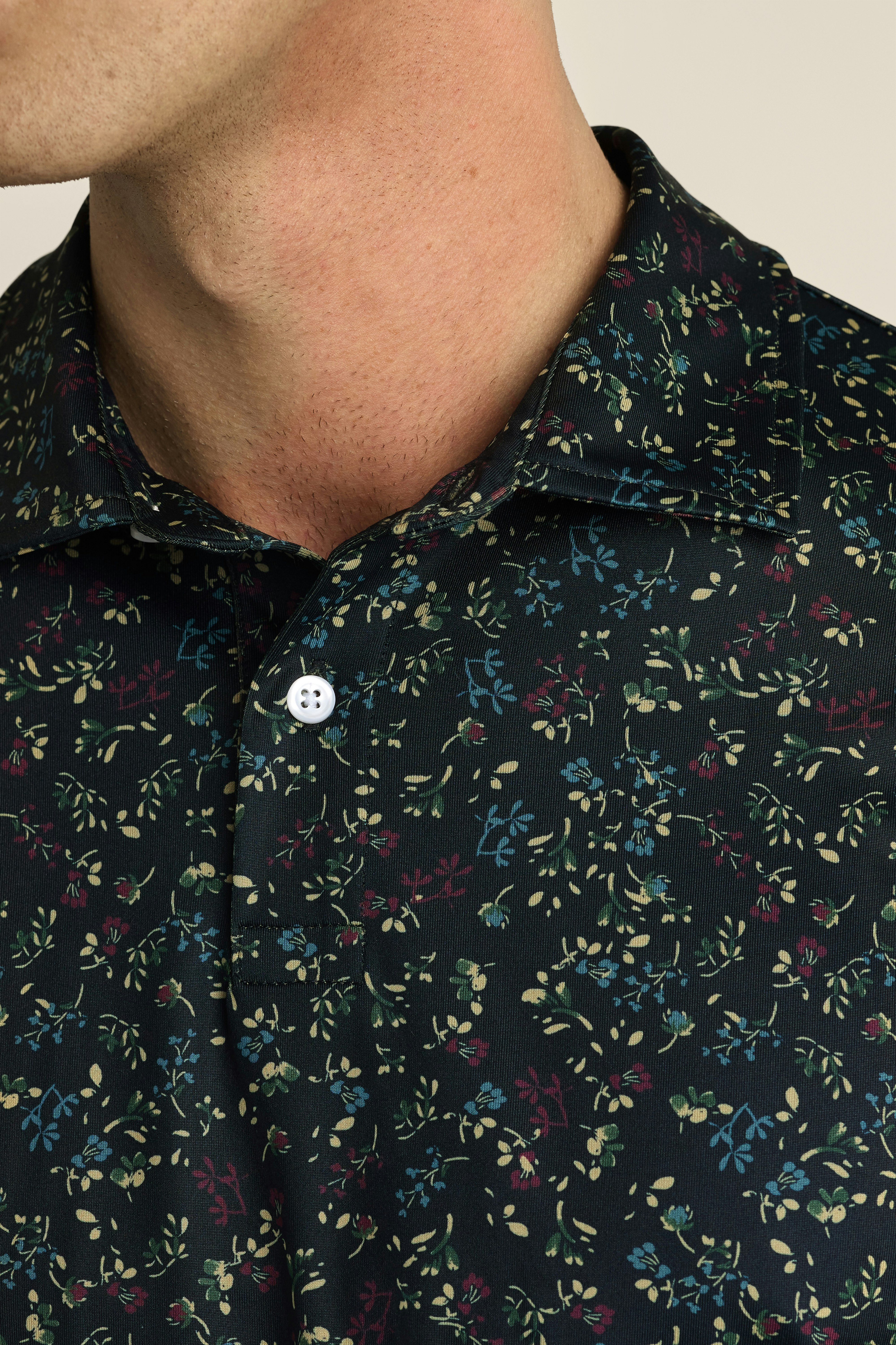 Performance Golf Polo fall dark floral