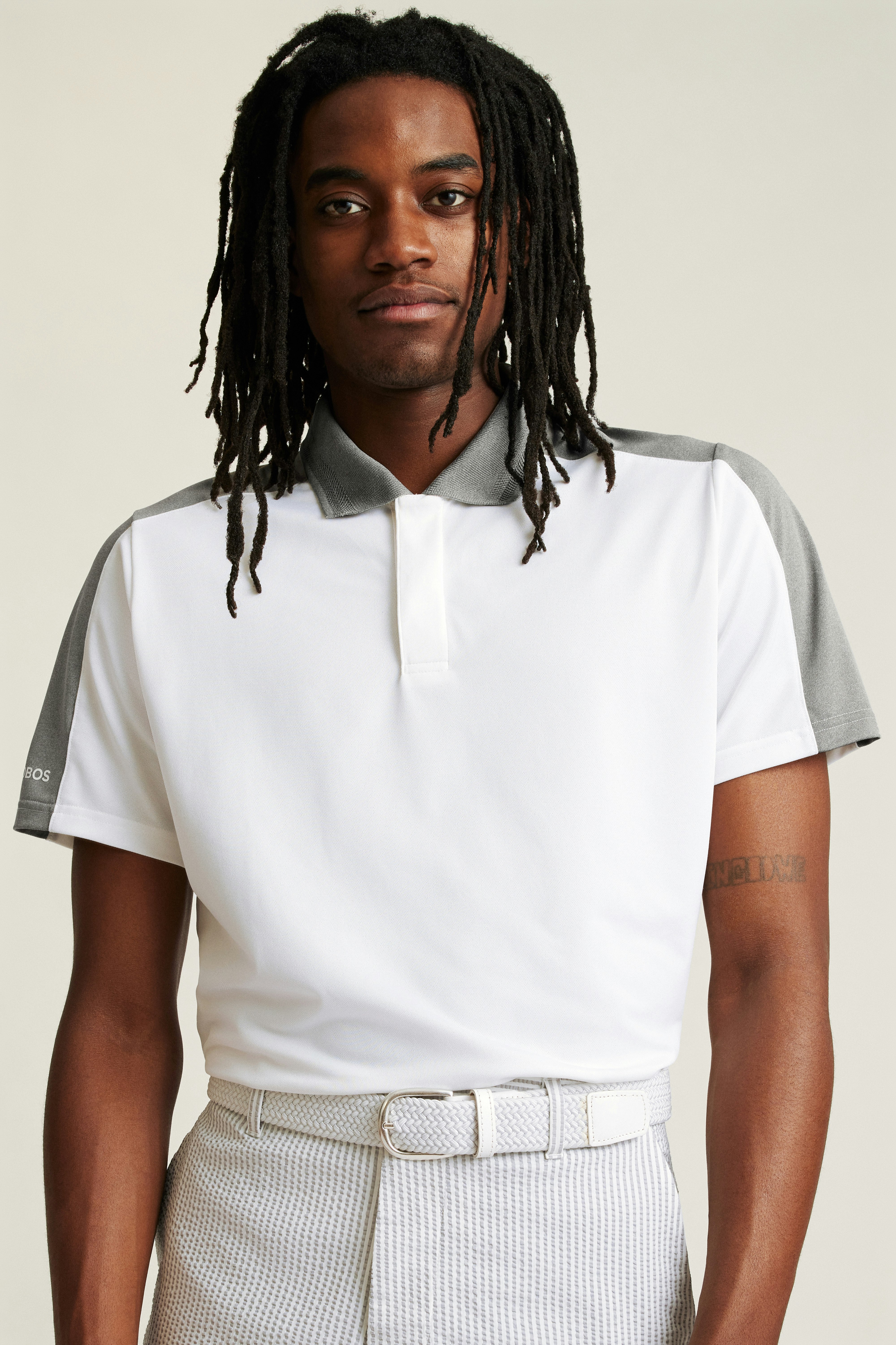 Tour Pique Polo white grey 3 Tour Pique Polo white grey