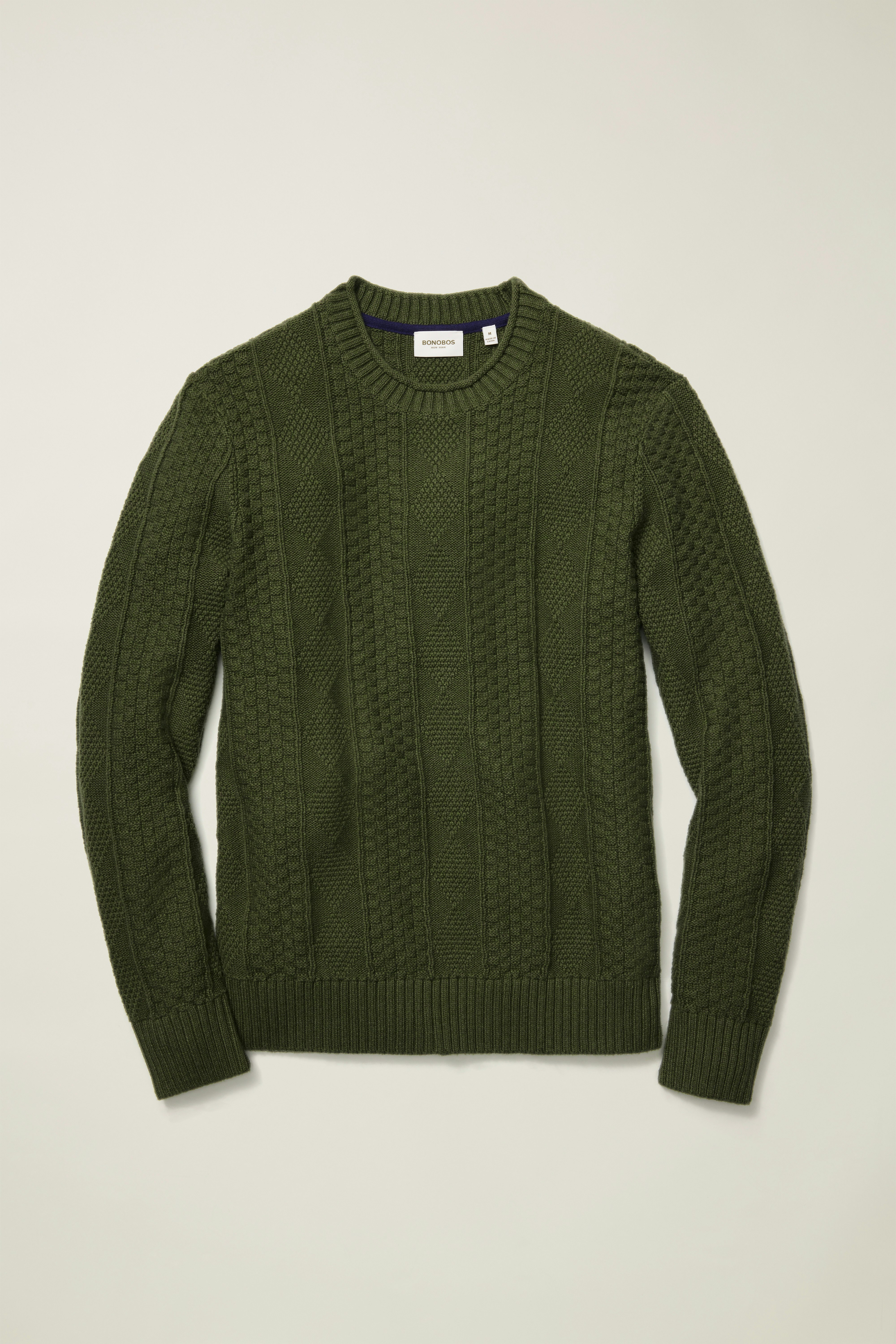 Cotton Cashmere Roll Neck Sweater olive green