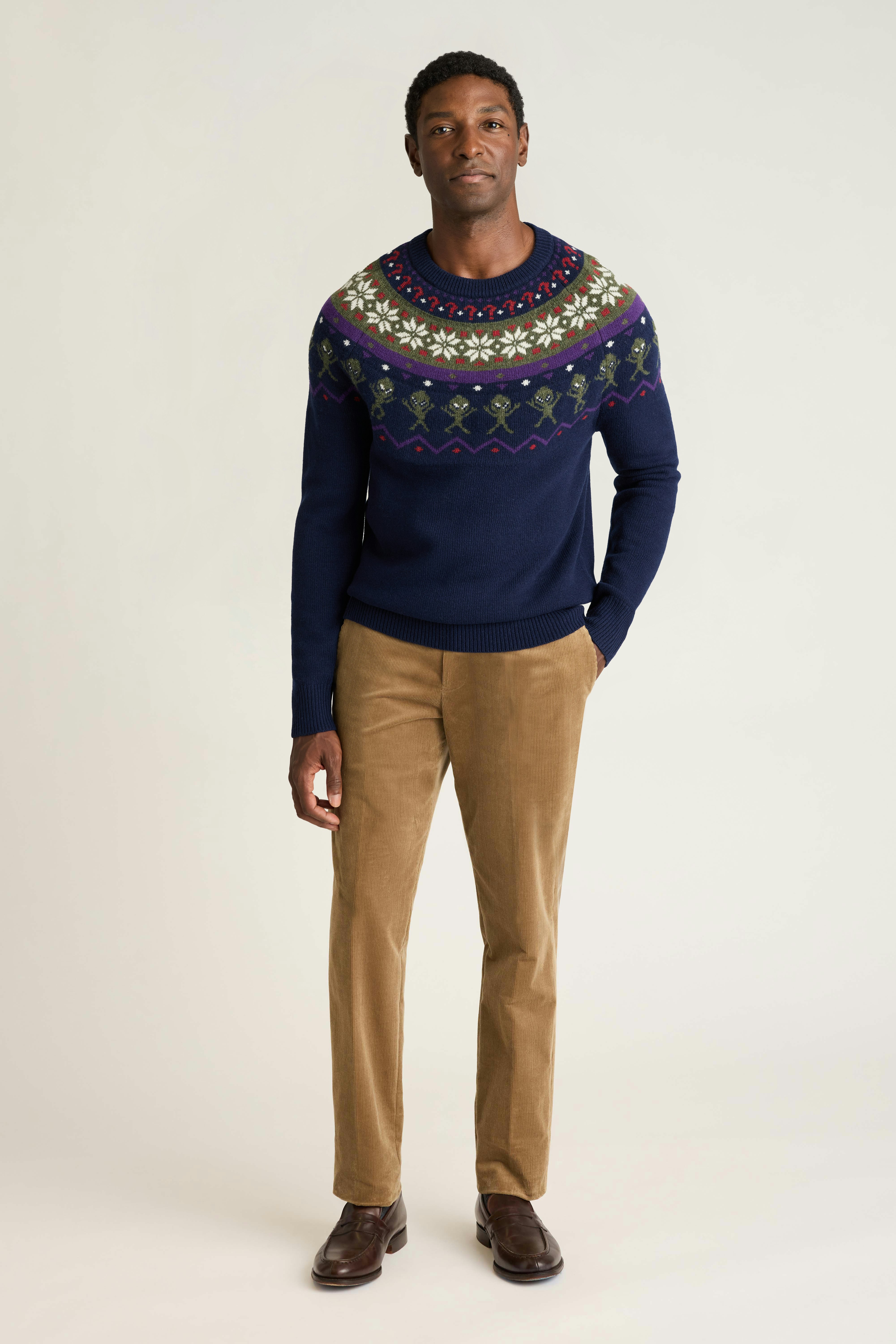 Phone Home Fair Isle Sweater blue multi