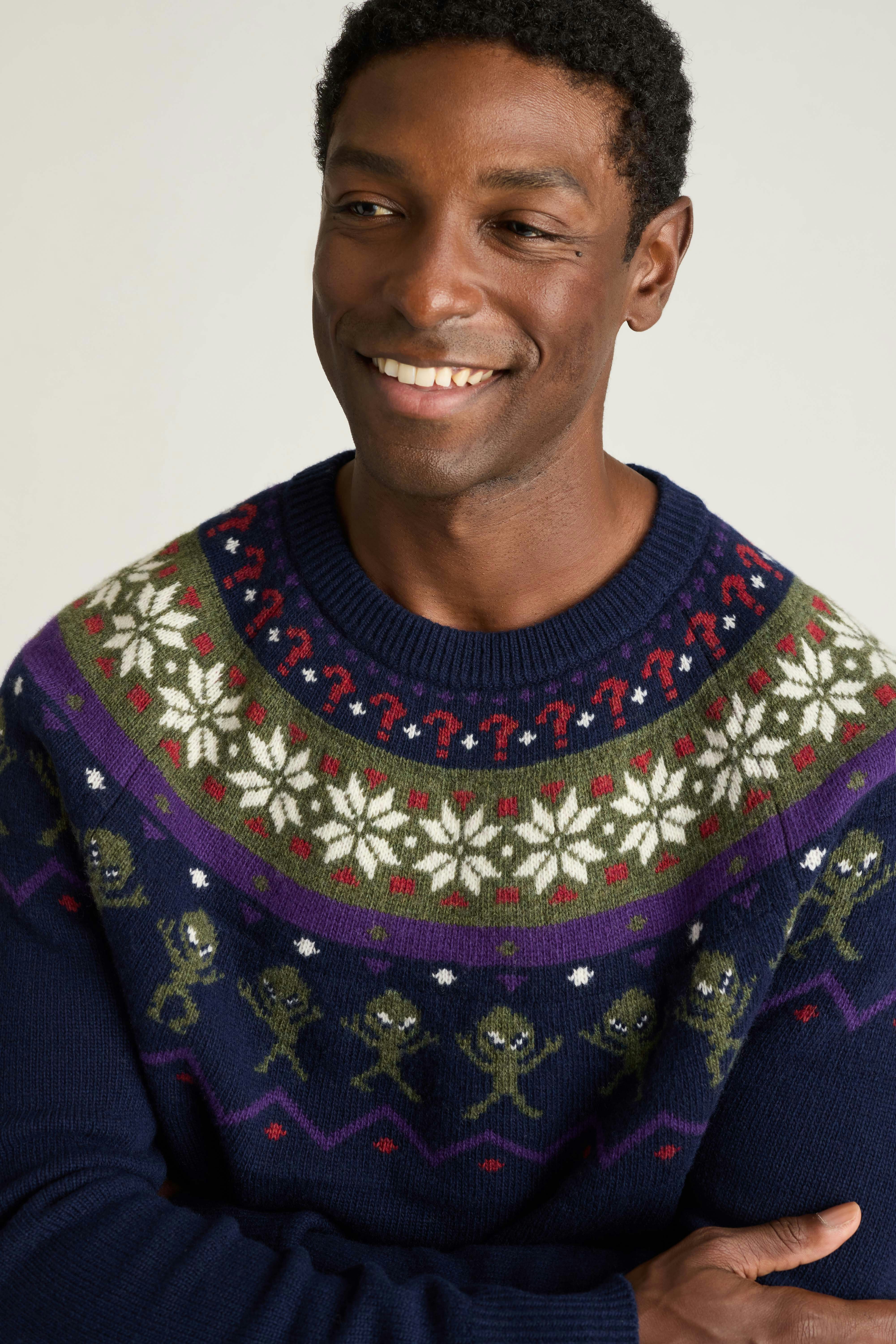Phone Home Fair Isle Sweater blue multi