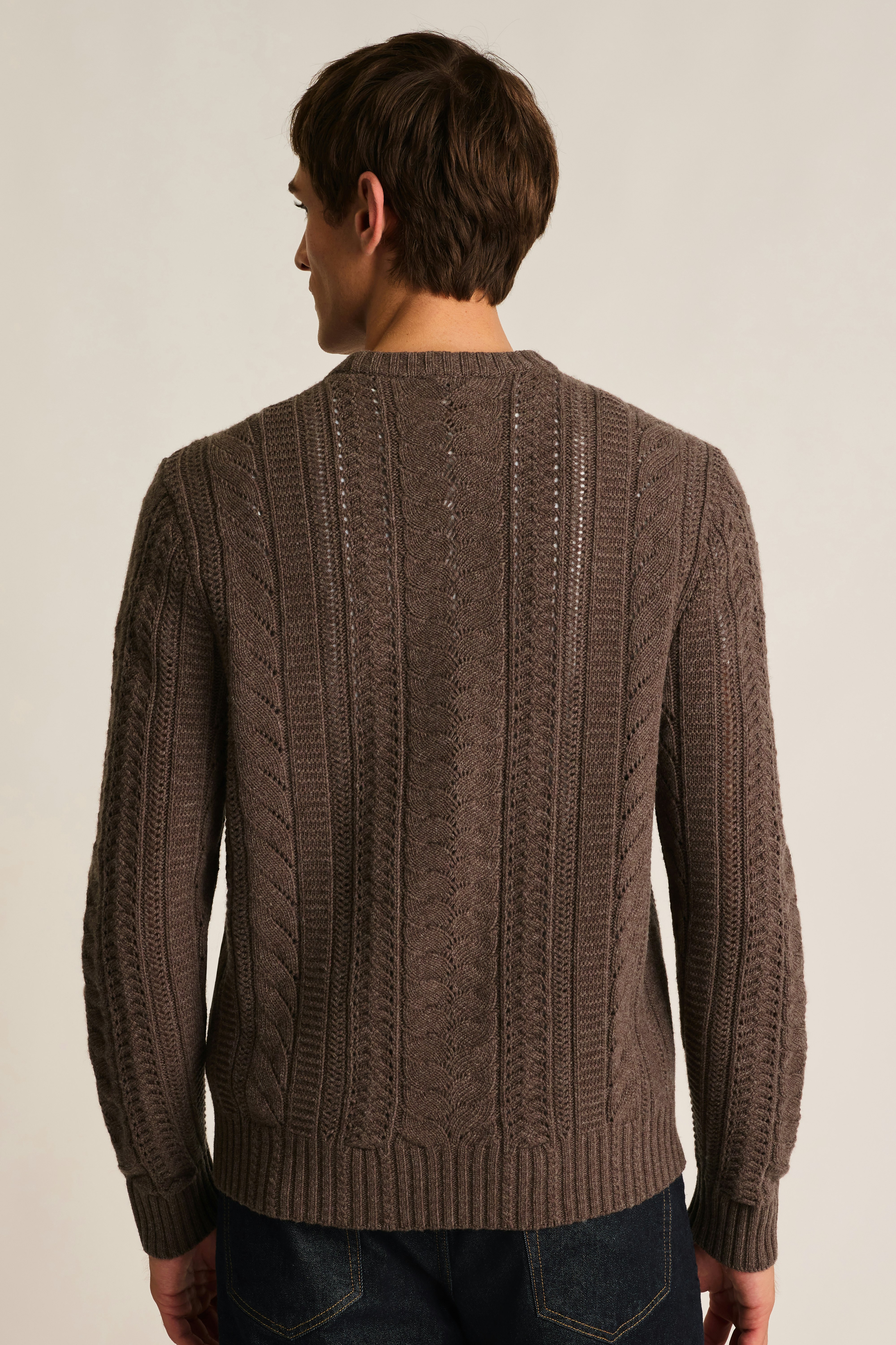 Merino Cable Sweater cocoa brown