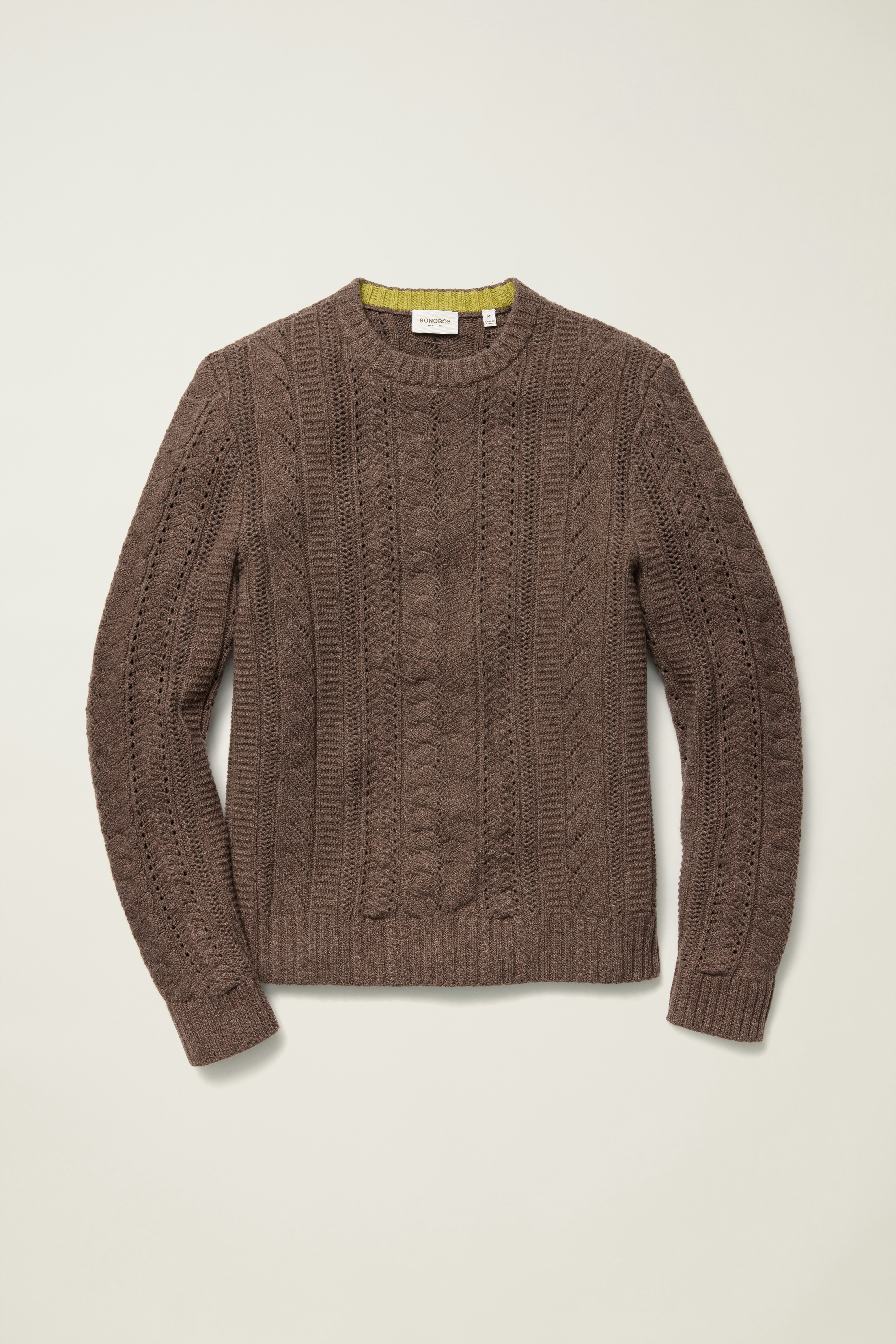 Merino Cable Sweater cocoa brown