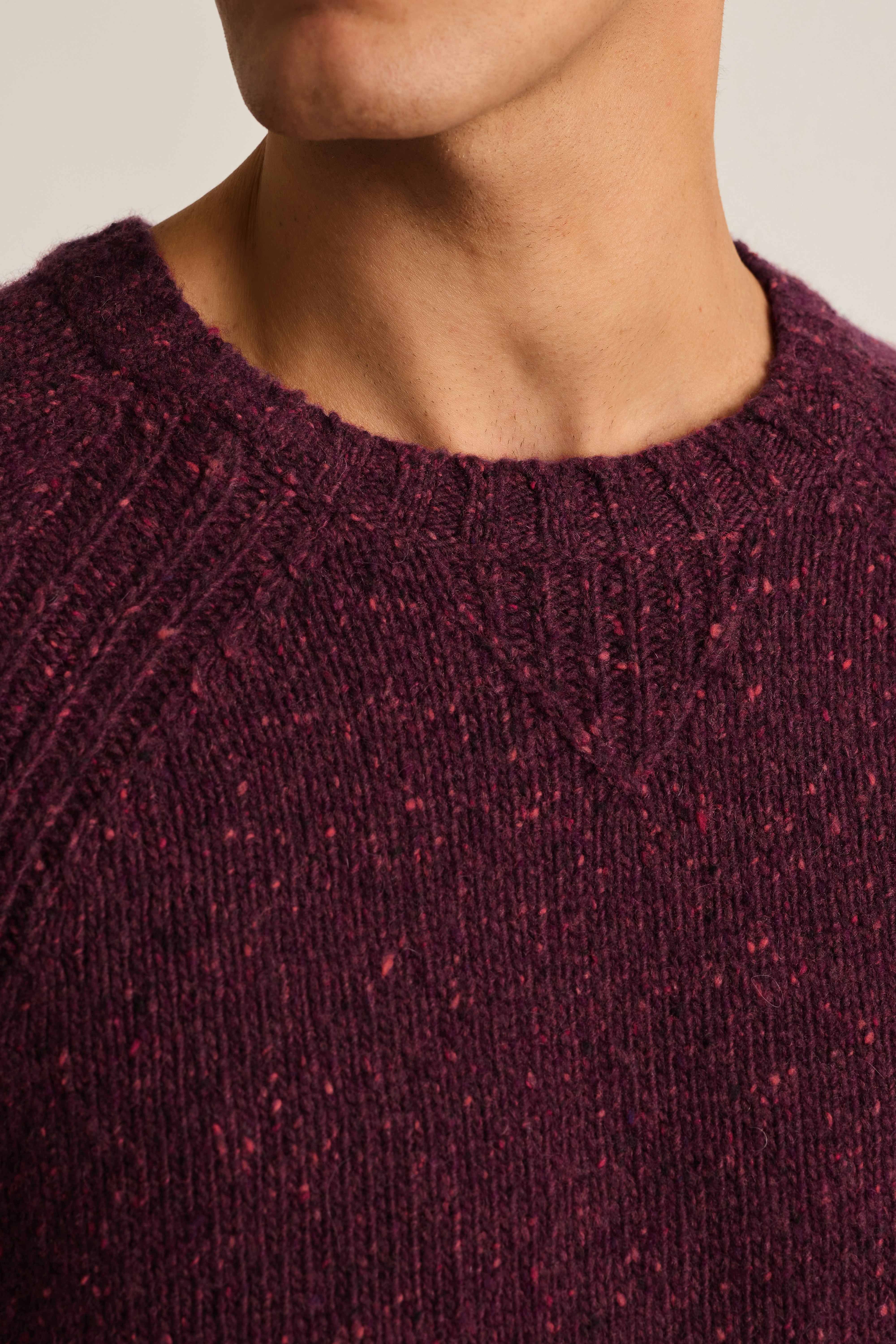 Donegal Crew Neck Sweater burgundy